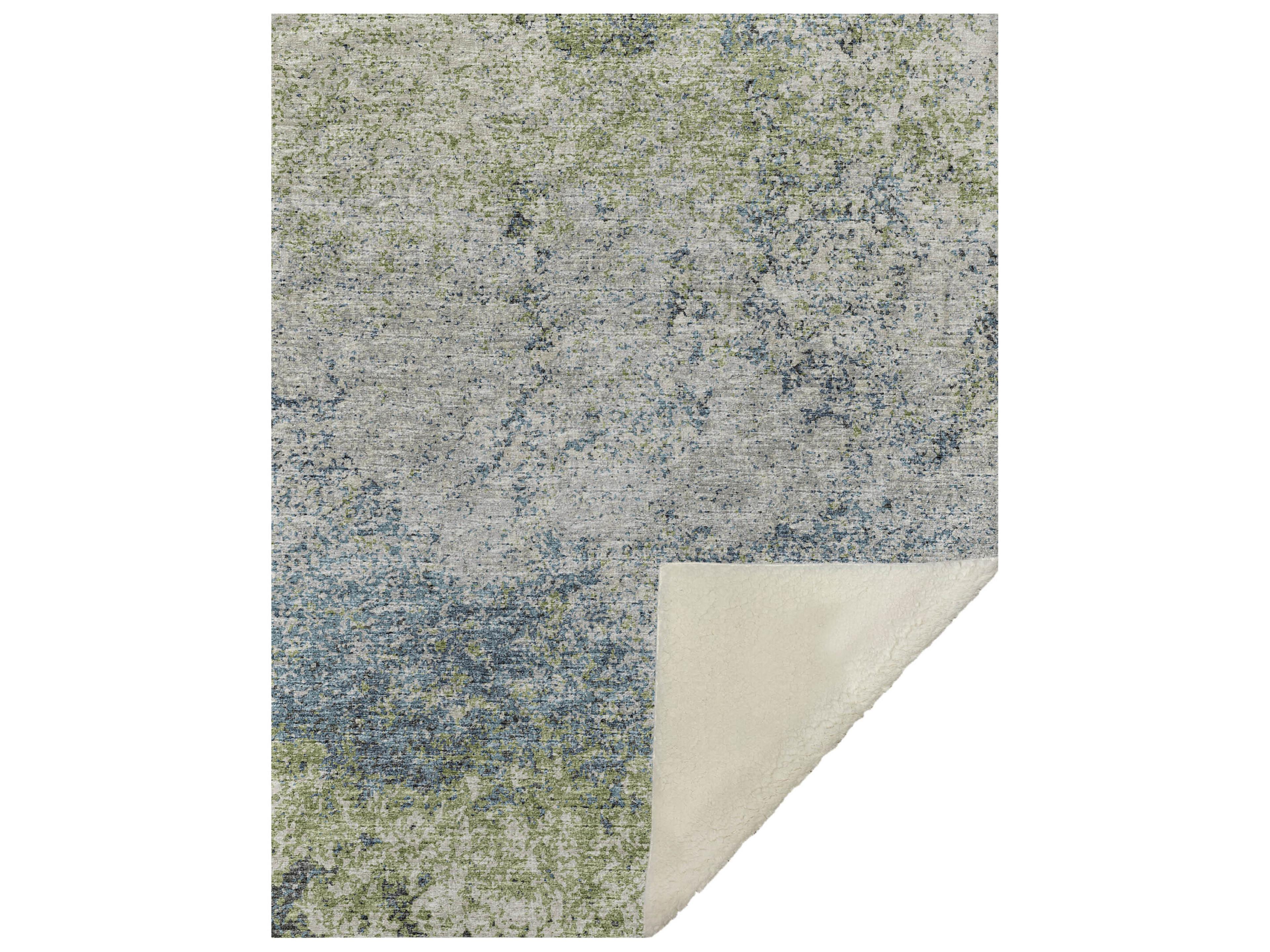 Sherpa Green Polyester Throw