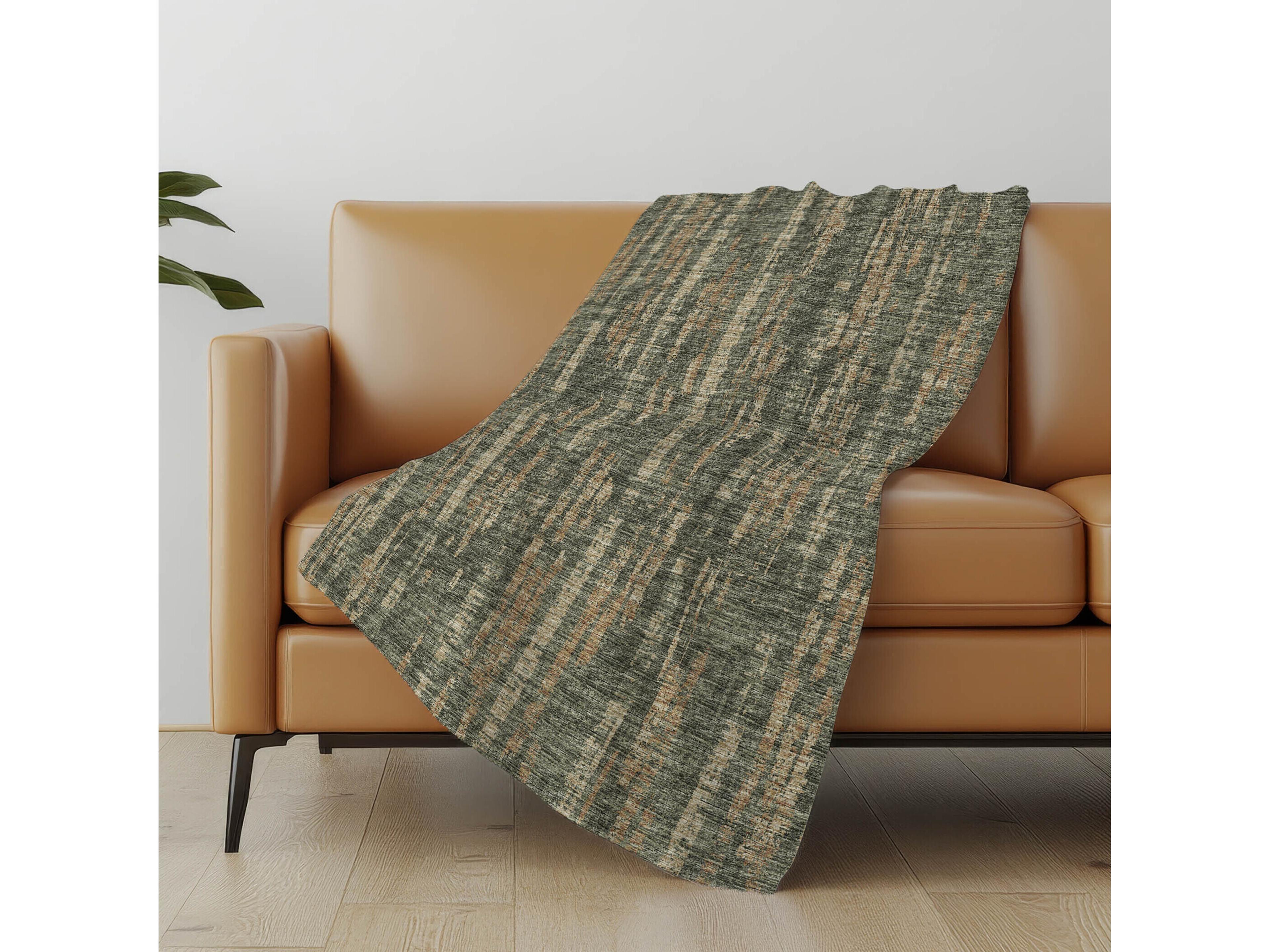Dalyn Sherpa Green Polyester Throw