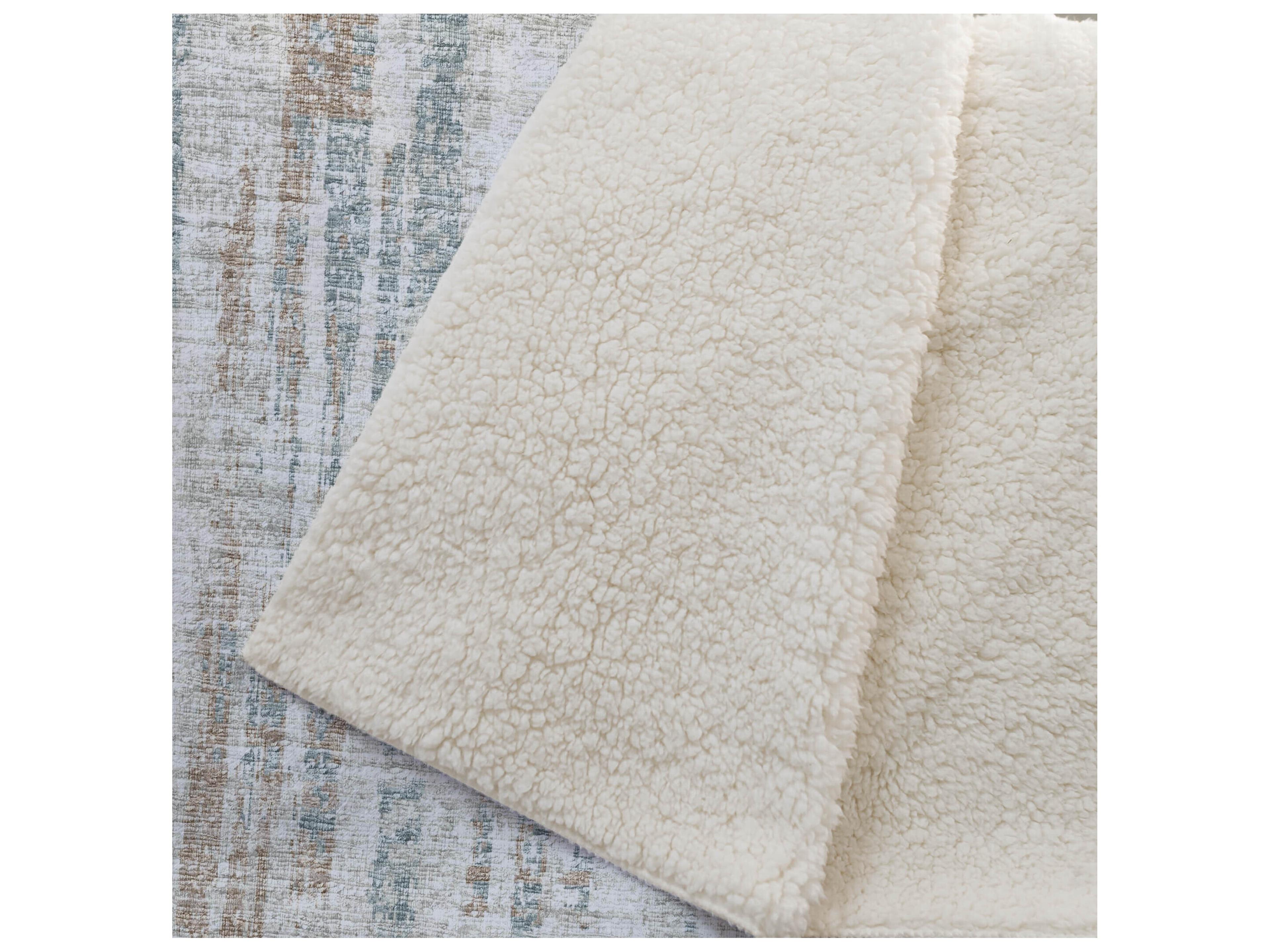 Dalyn Sherpa Ivory Polyester Throw