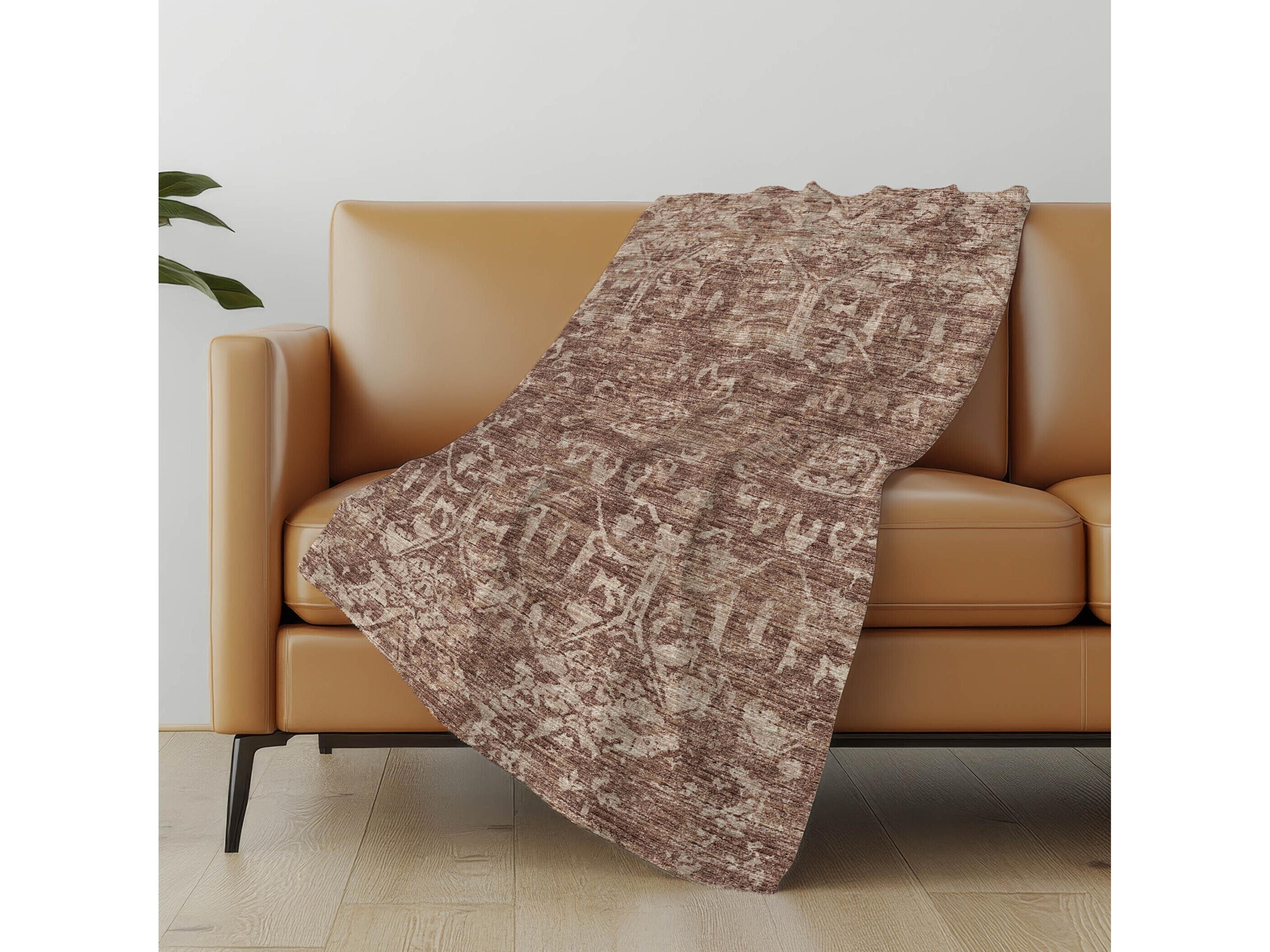 Dalyn Sherpa Brown Polyester Throw