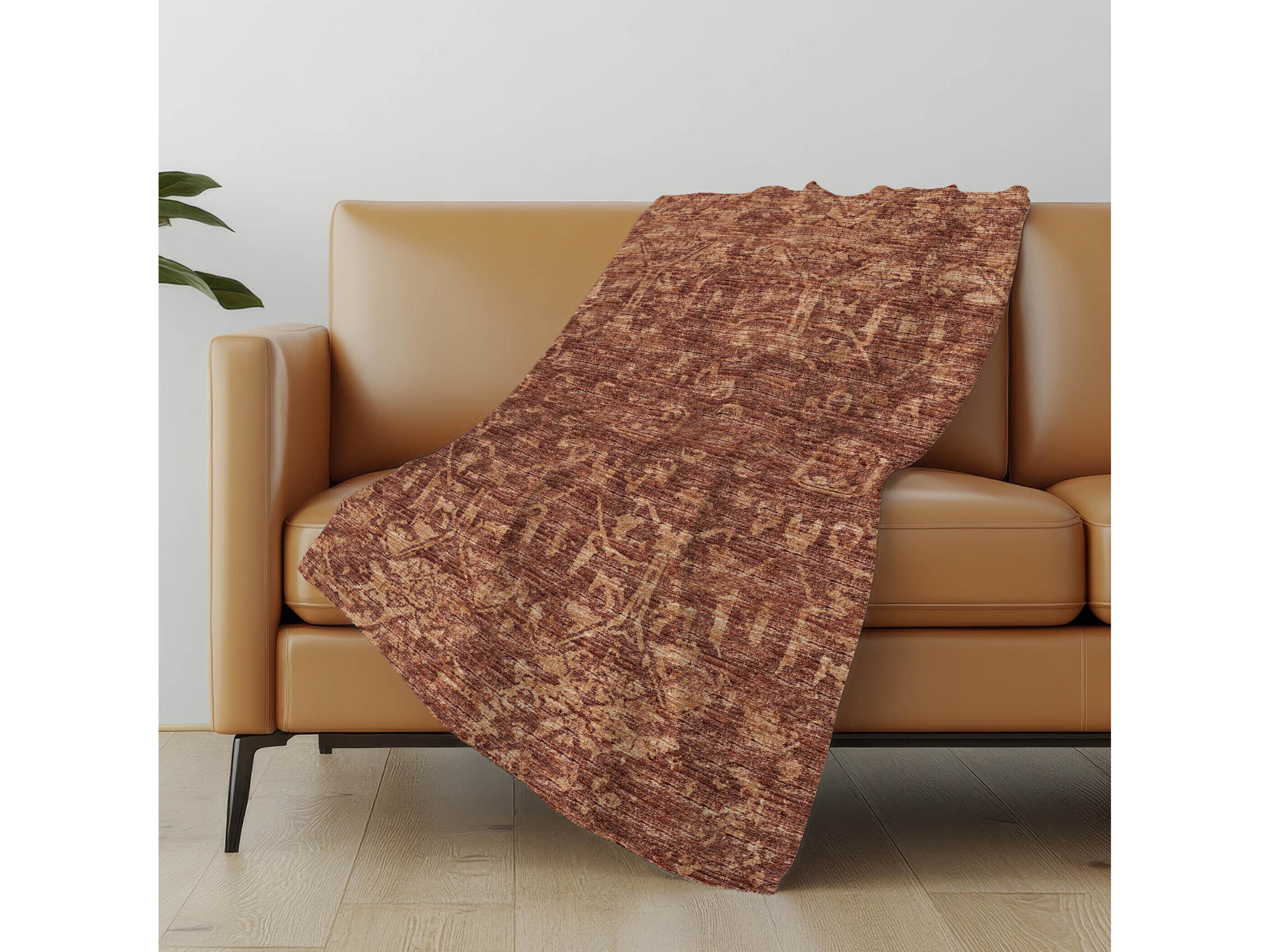 Dalyn Sherpa Orange Polyester Throw