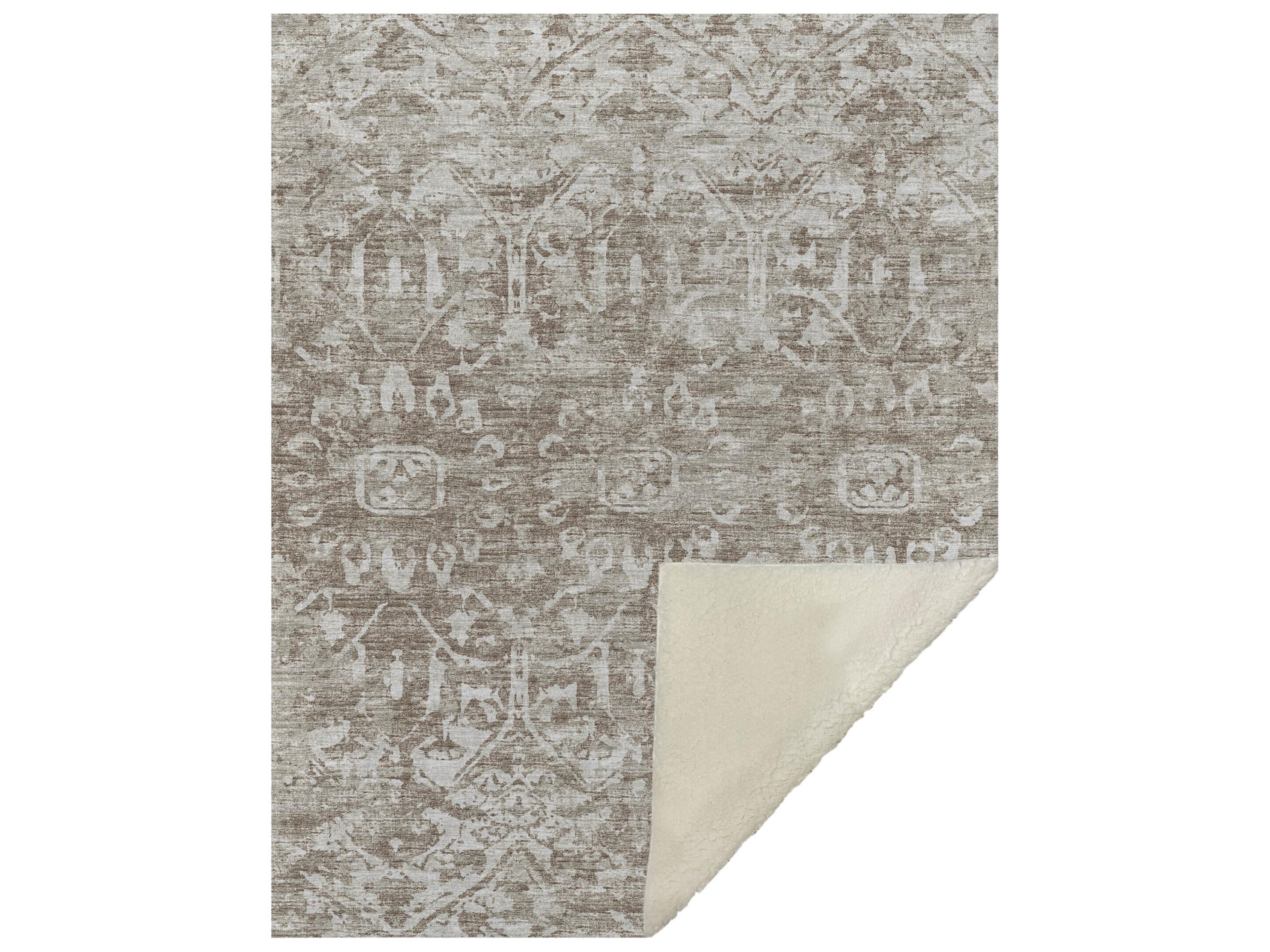 Sherpa Beige Polyester Throw