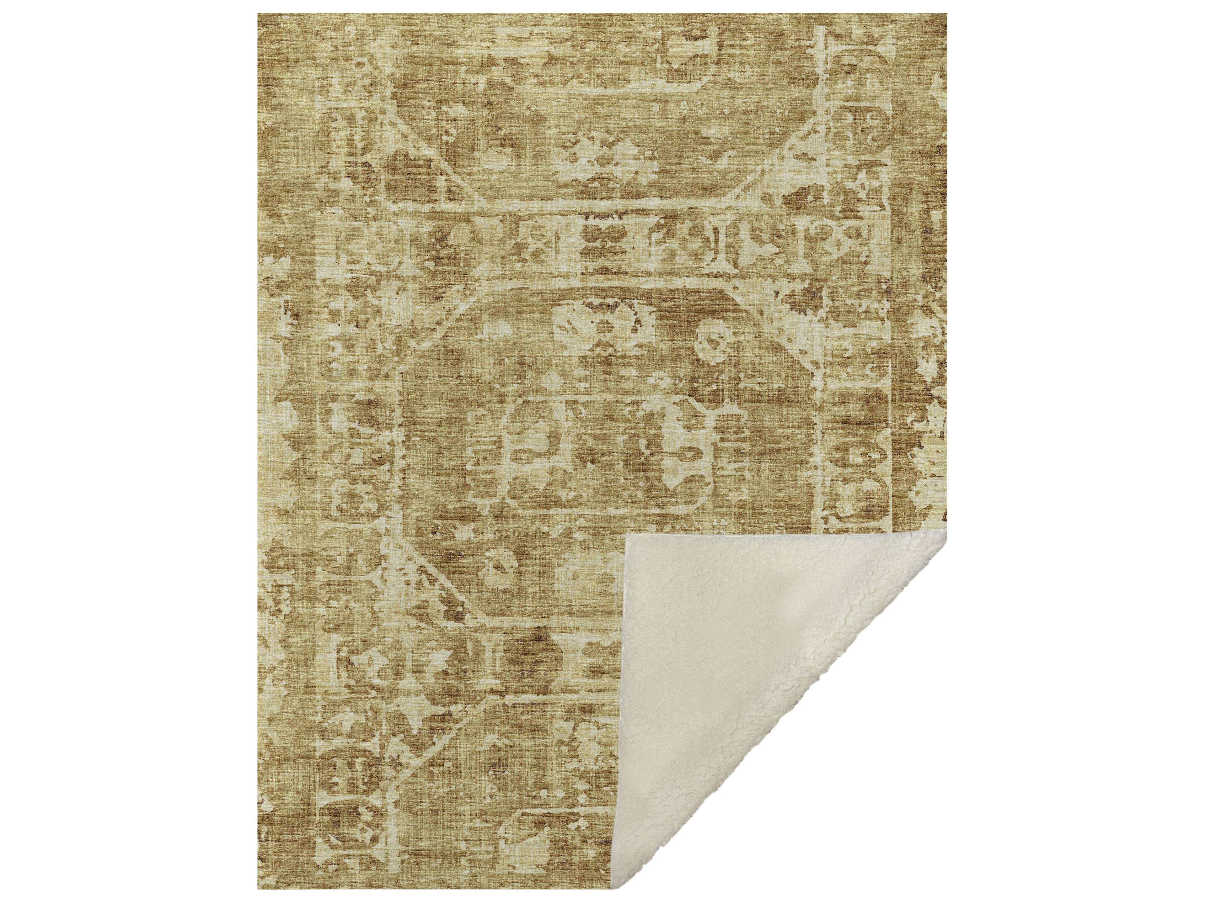 Sherpa Gold Polyester Throw