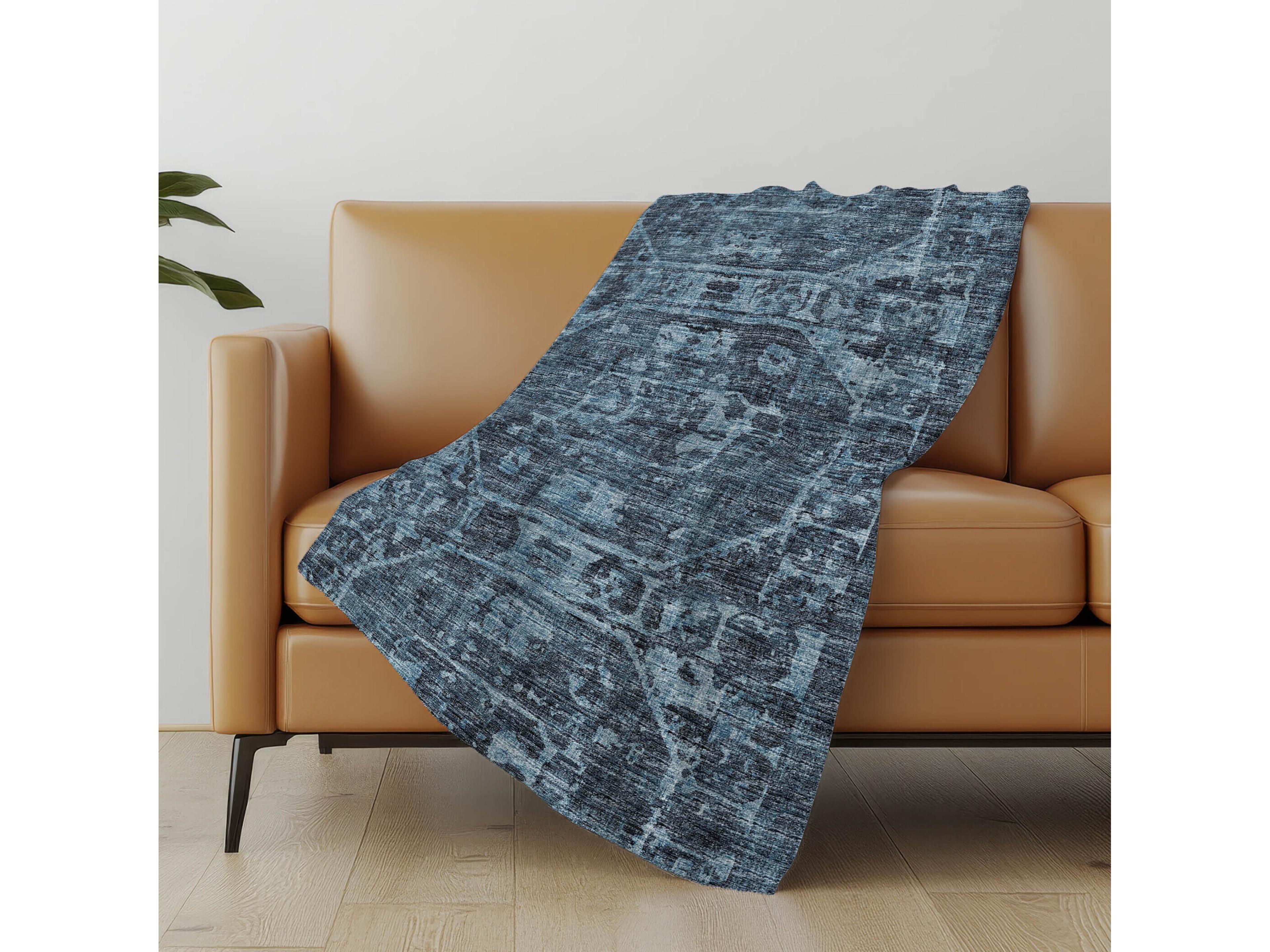 Dalyn Sherpa Blue Polyester Throw