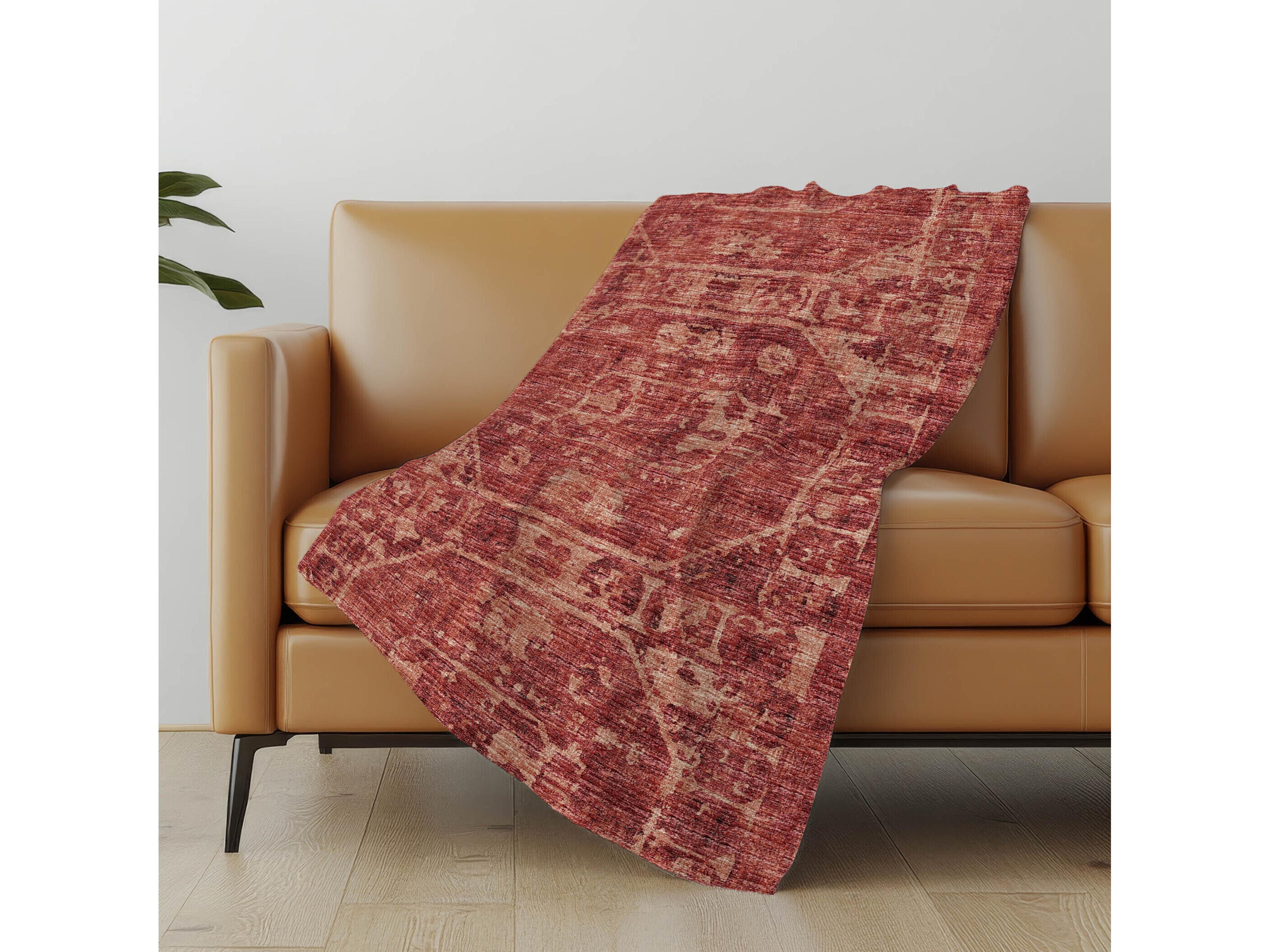 Dalyn Sherpa Red Polyester Throw