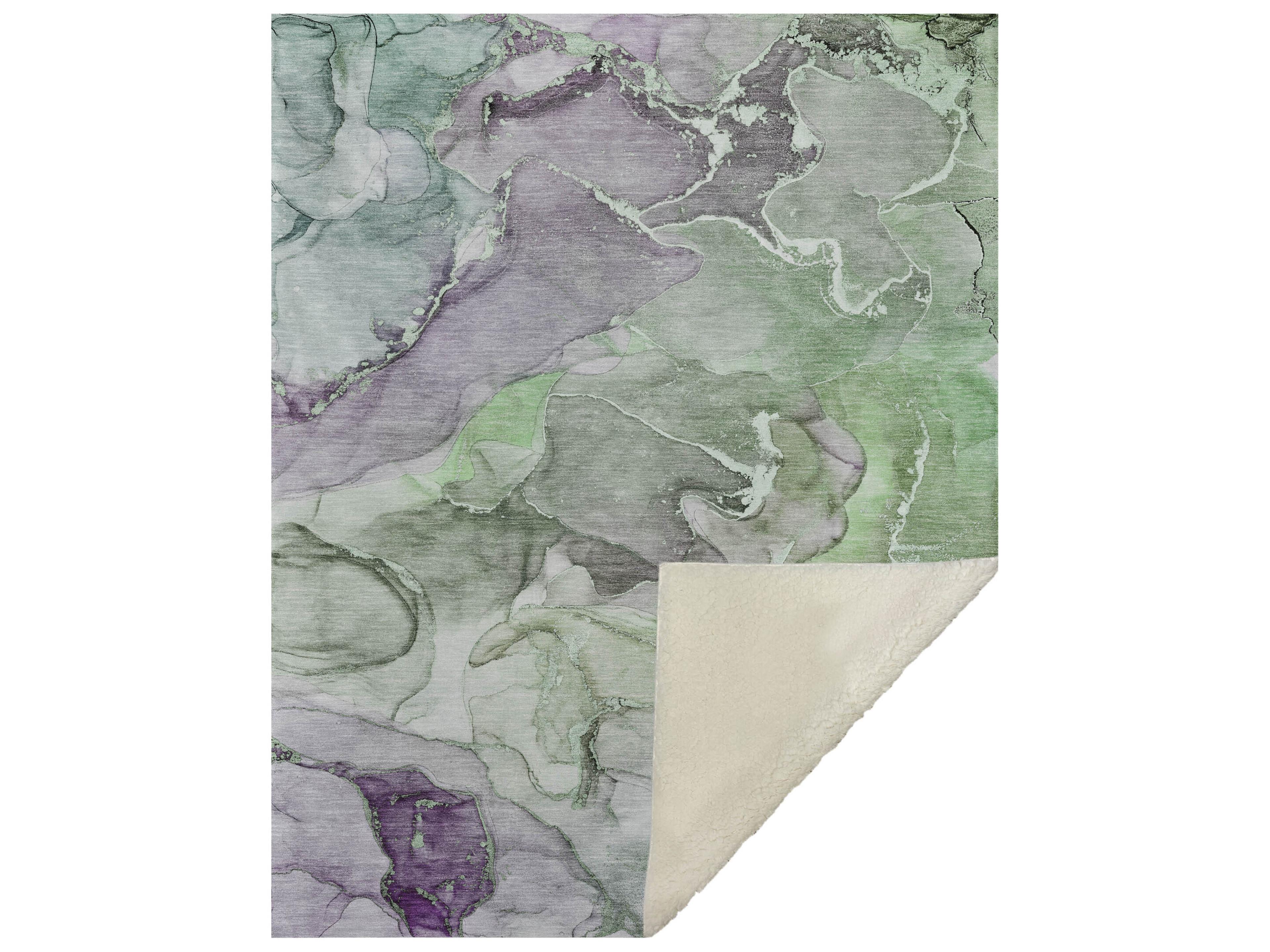 Sherpa Green Polyester Throw