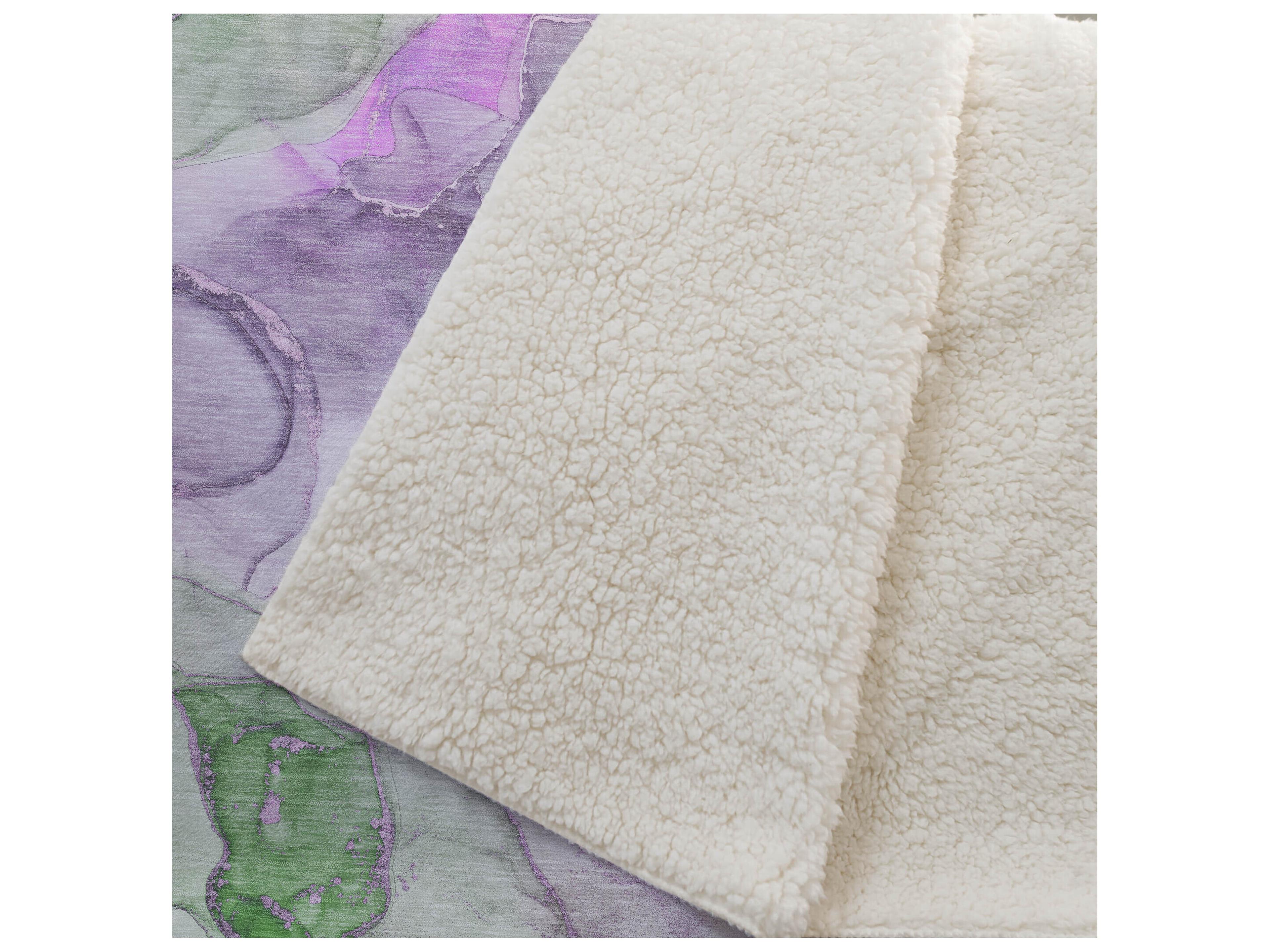 Dalyn Sherpa Purple Polyester Throw