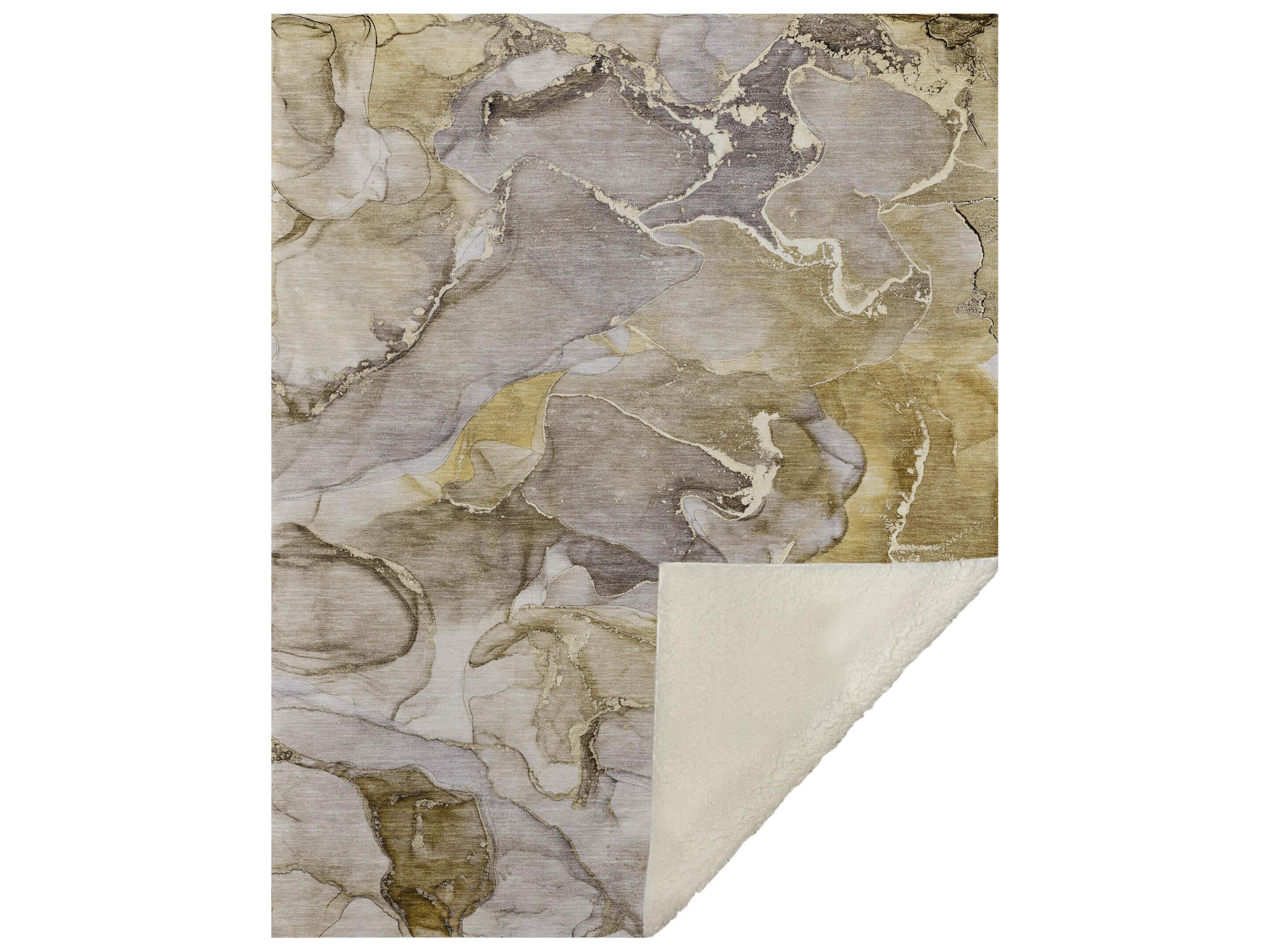 Dalyn Sherpa Brown Polyester Throw