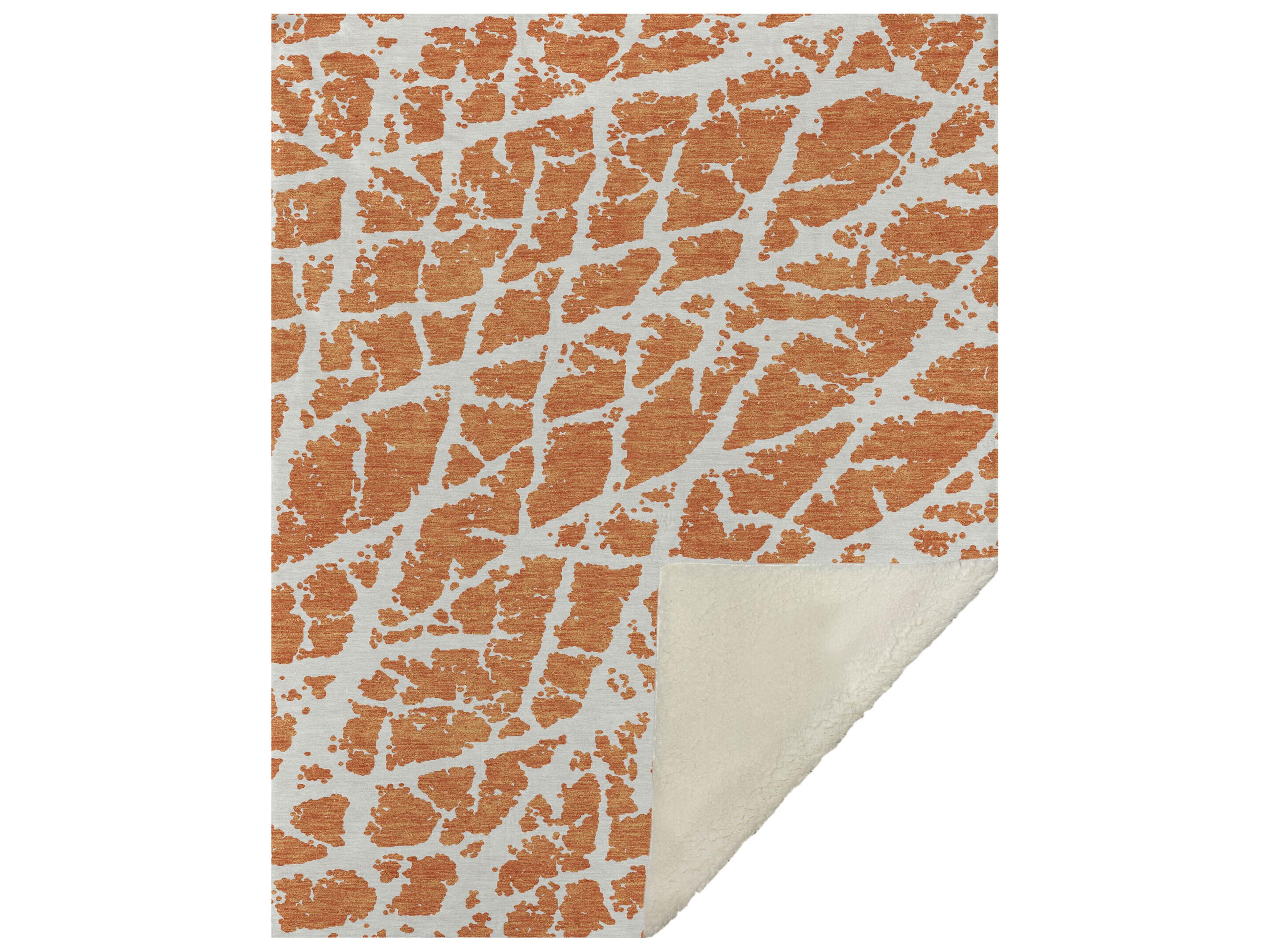 Dalyn Sherpa Orange Polyester Throw