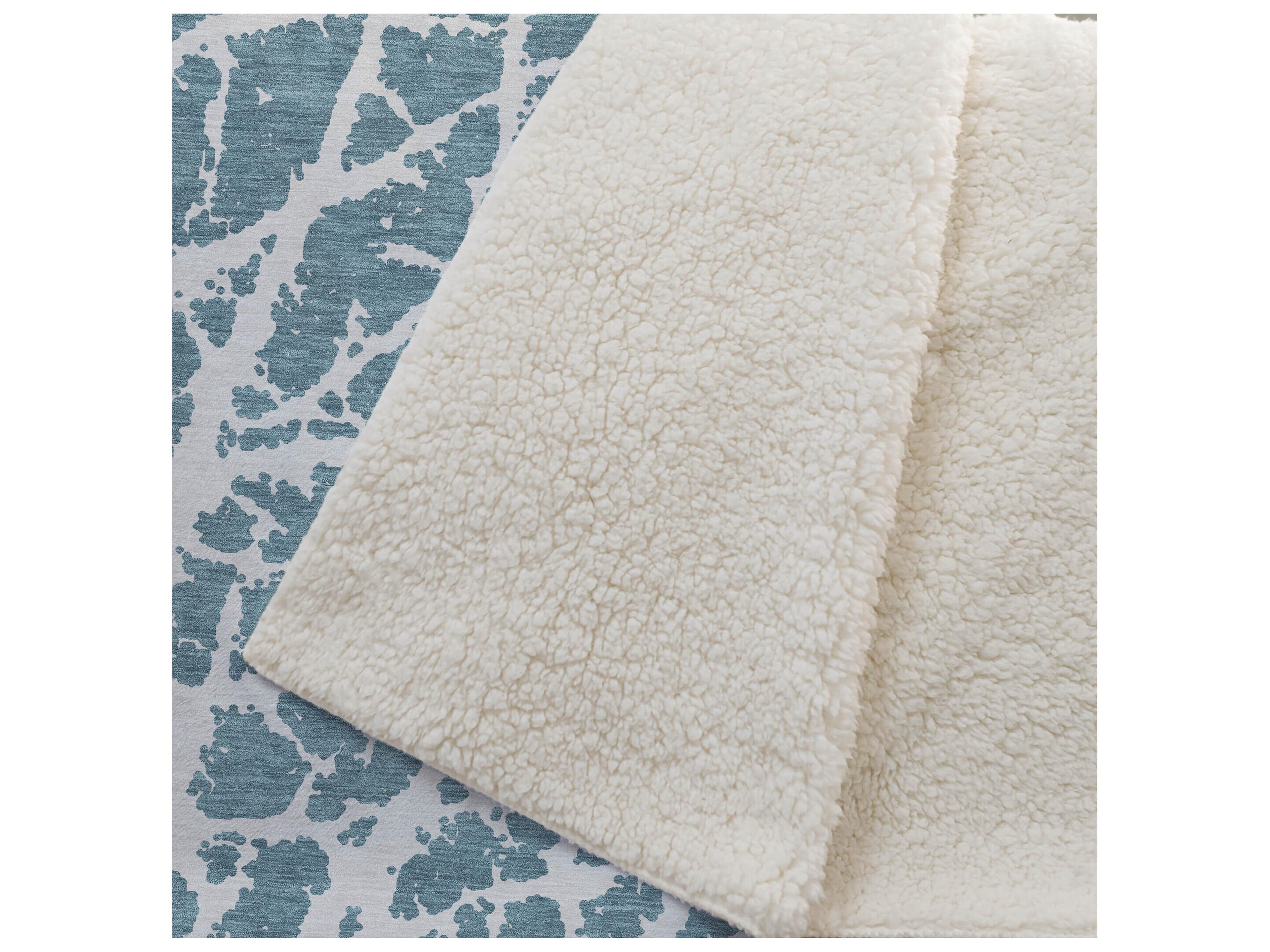 Dalyn Sherpa Teal Polyester Throw