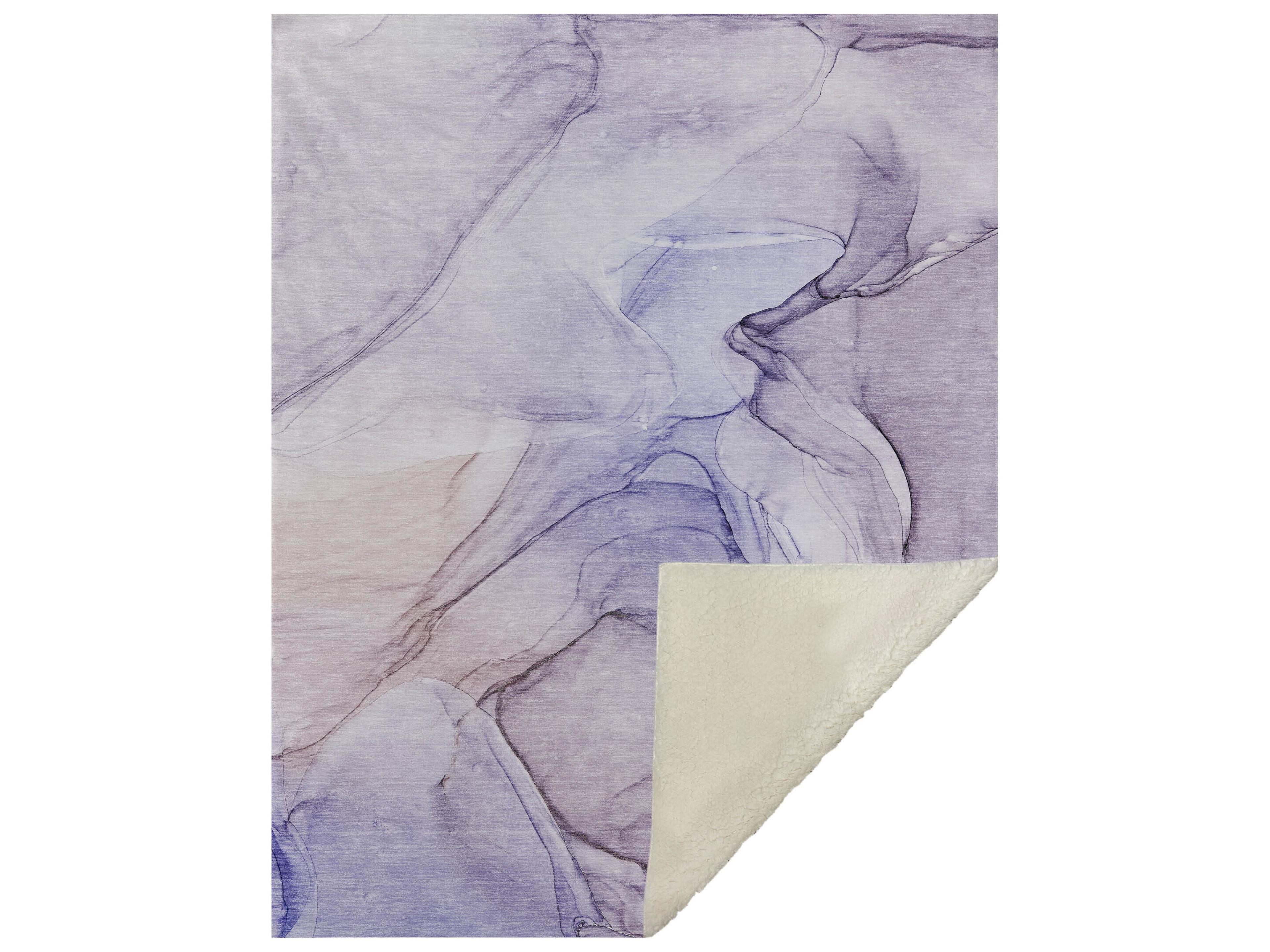 Dalyn Sherpa Purple Polyester Throw