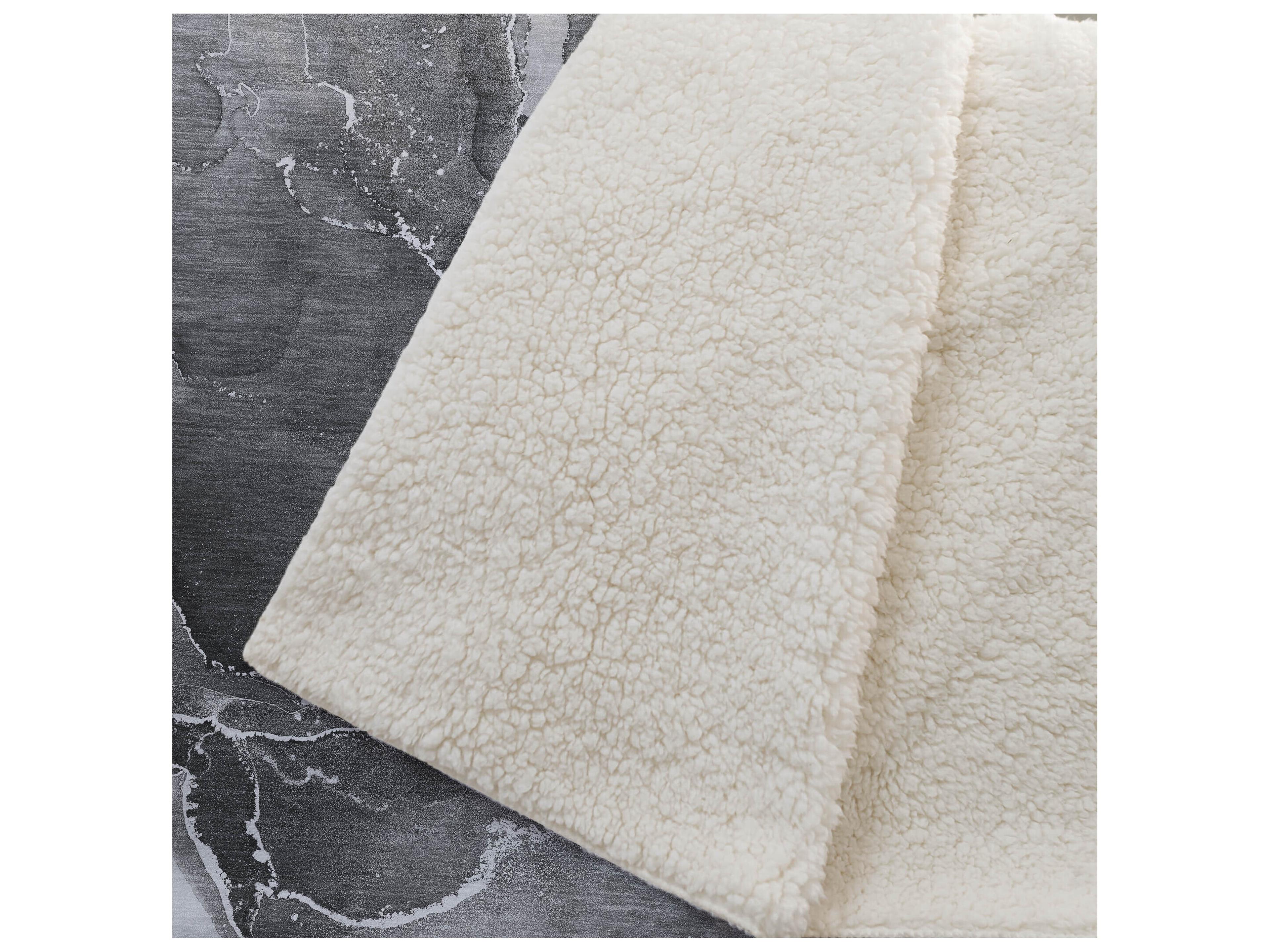 Dalyn Sherpa Gray Polyester Throw