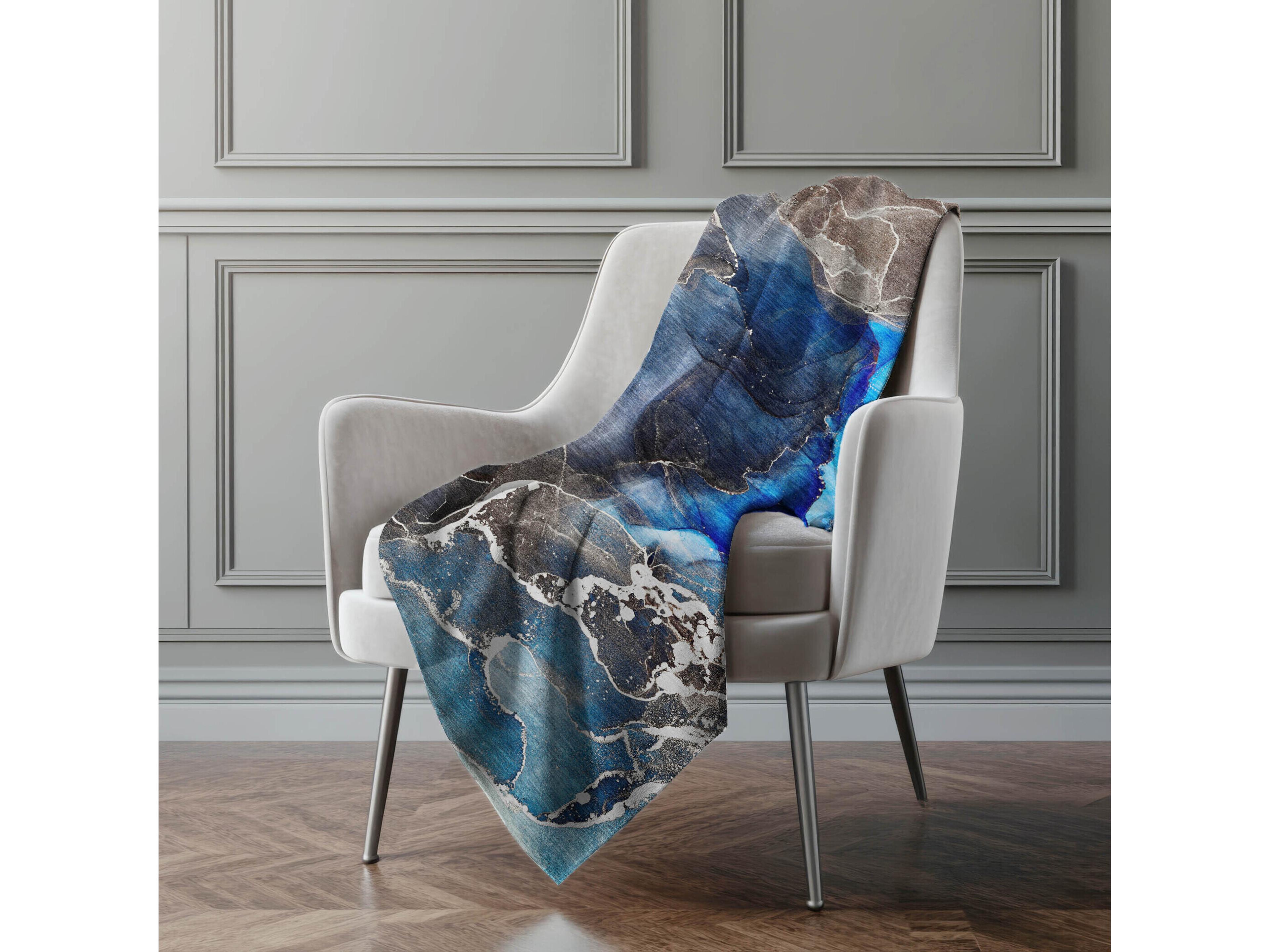 Dalyn Sherpa Blue Polyester Throw