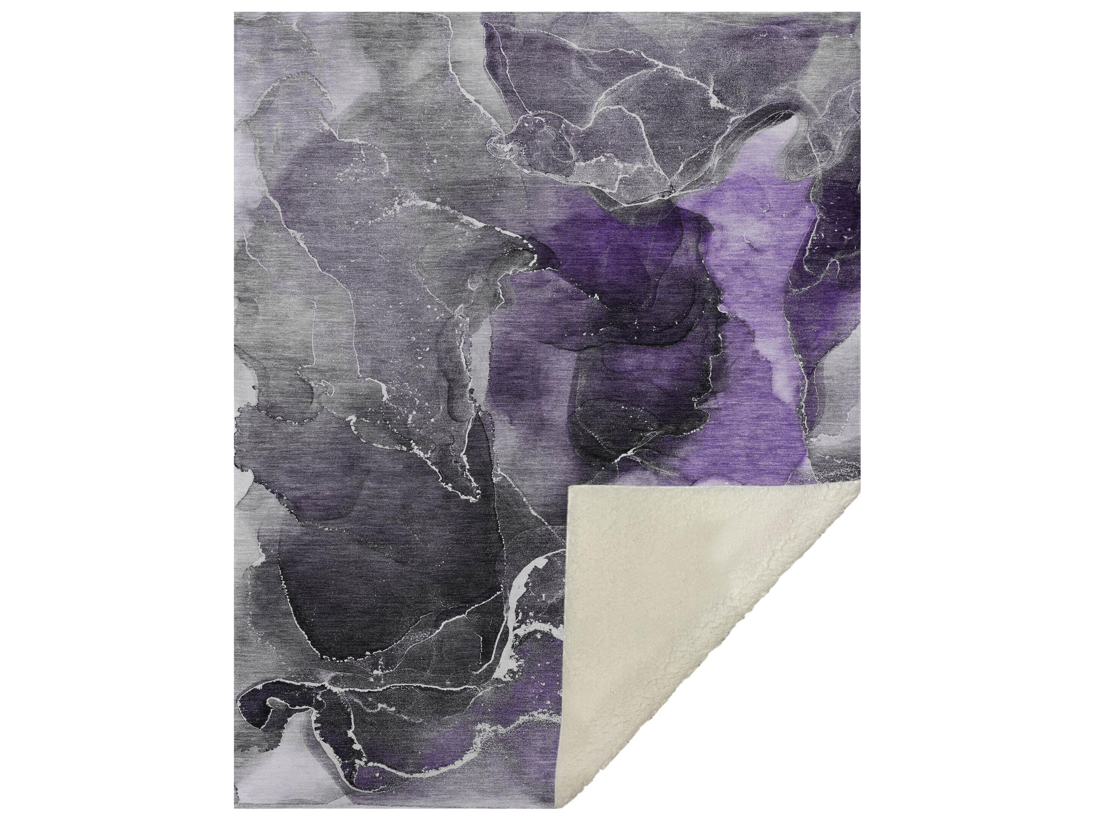 Sherpa Purple Polyester Throw