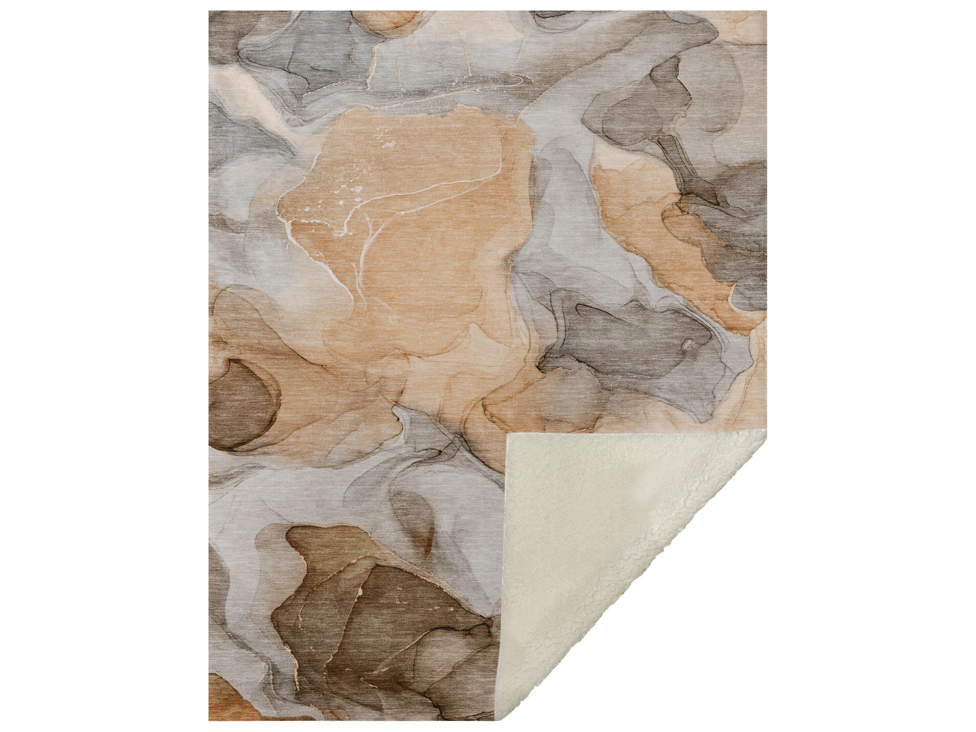 Dalyn Sherpa Orange Polyester Throw