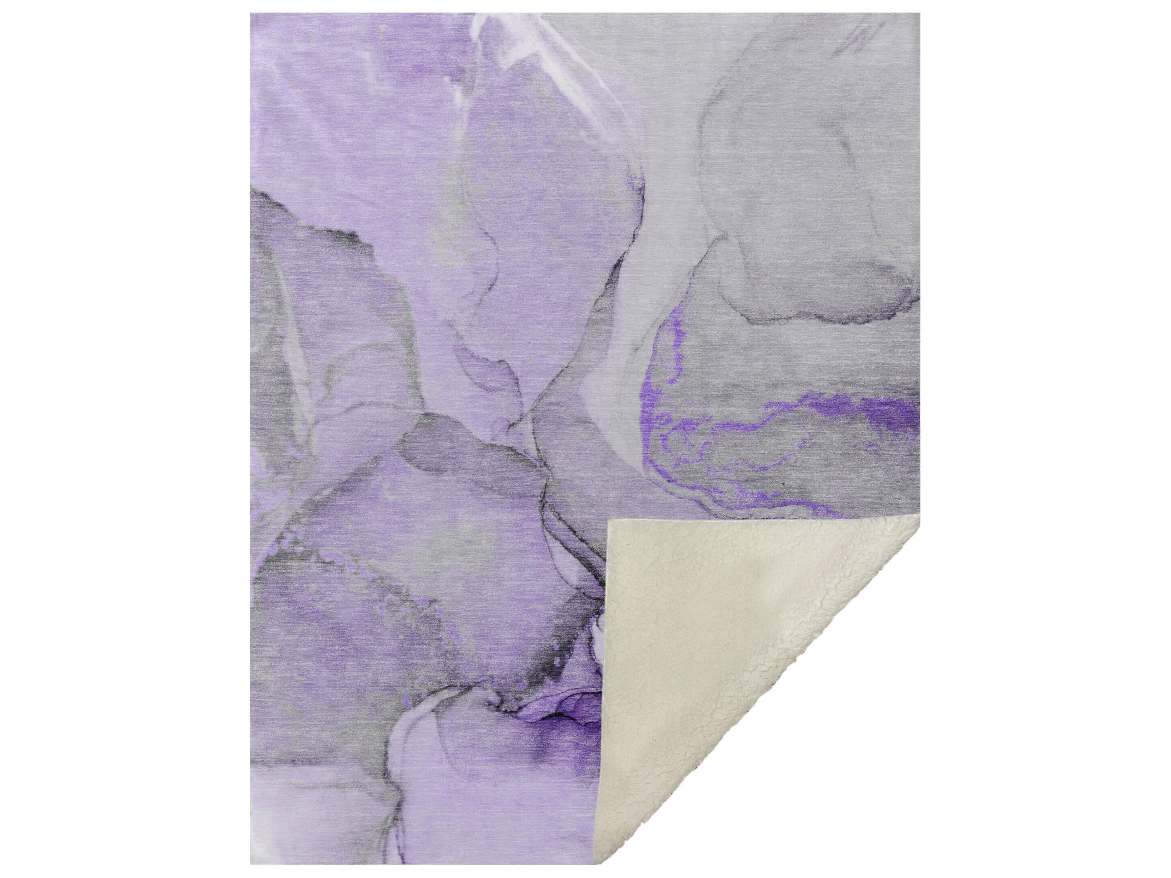 Dalyn Sherpa Purple Polyester Throw