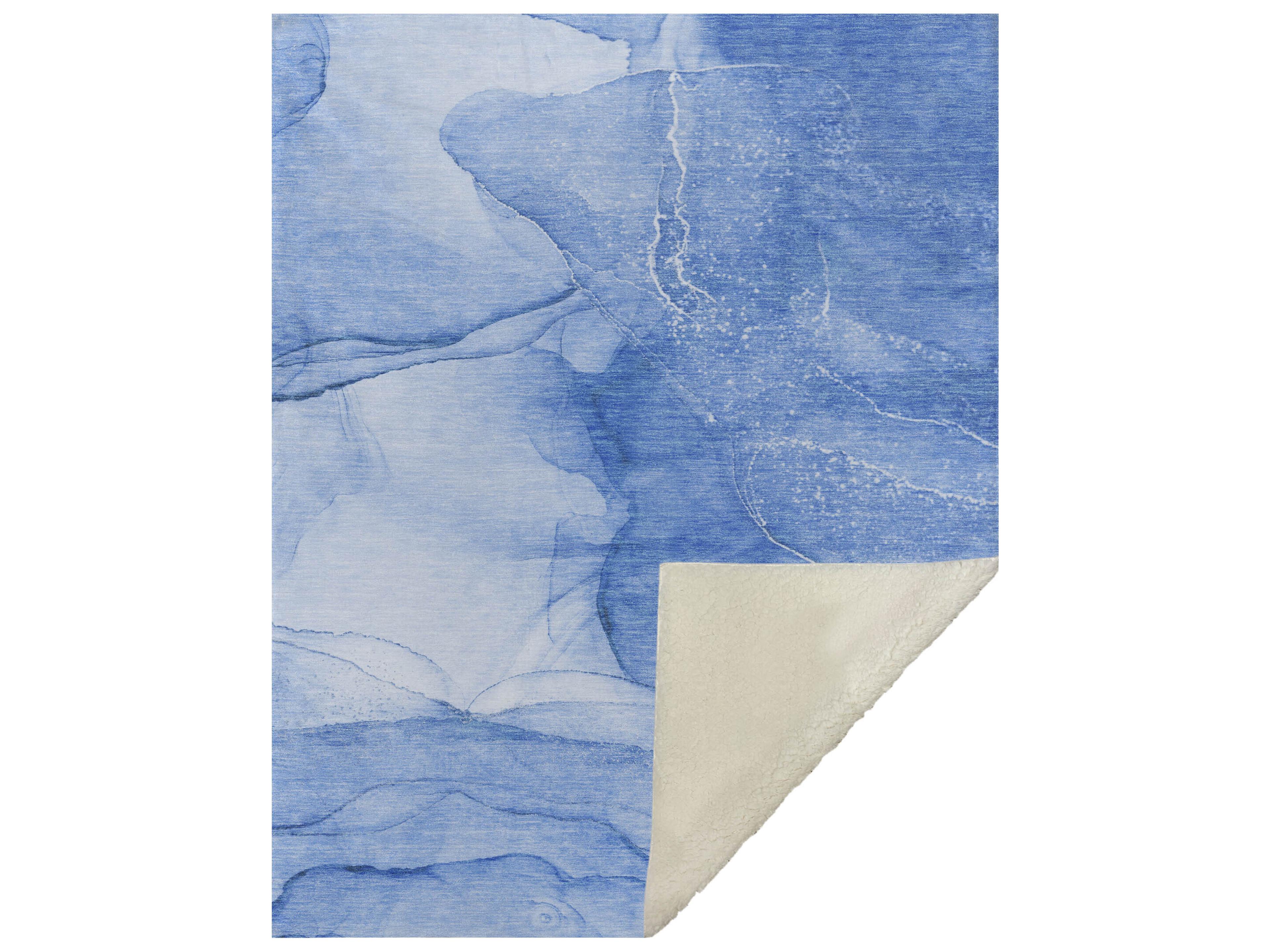 Sherpa Blue Polyester Throw