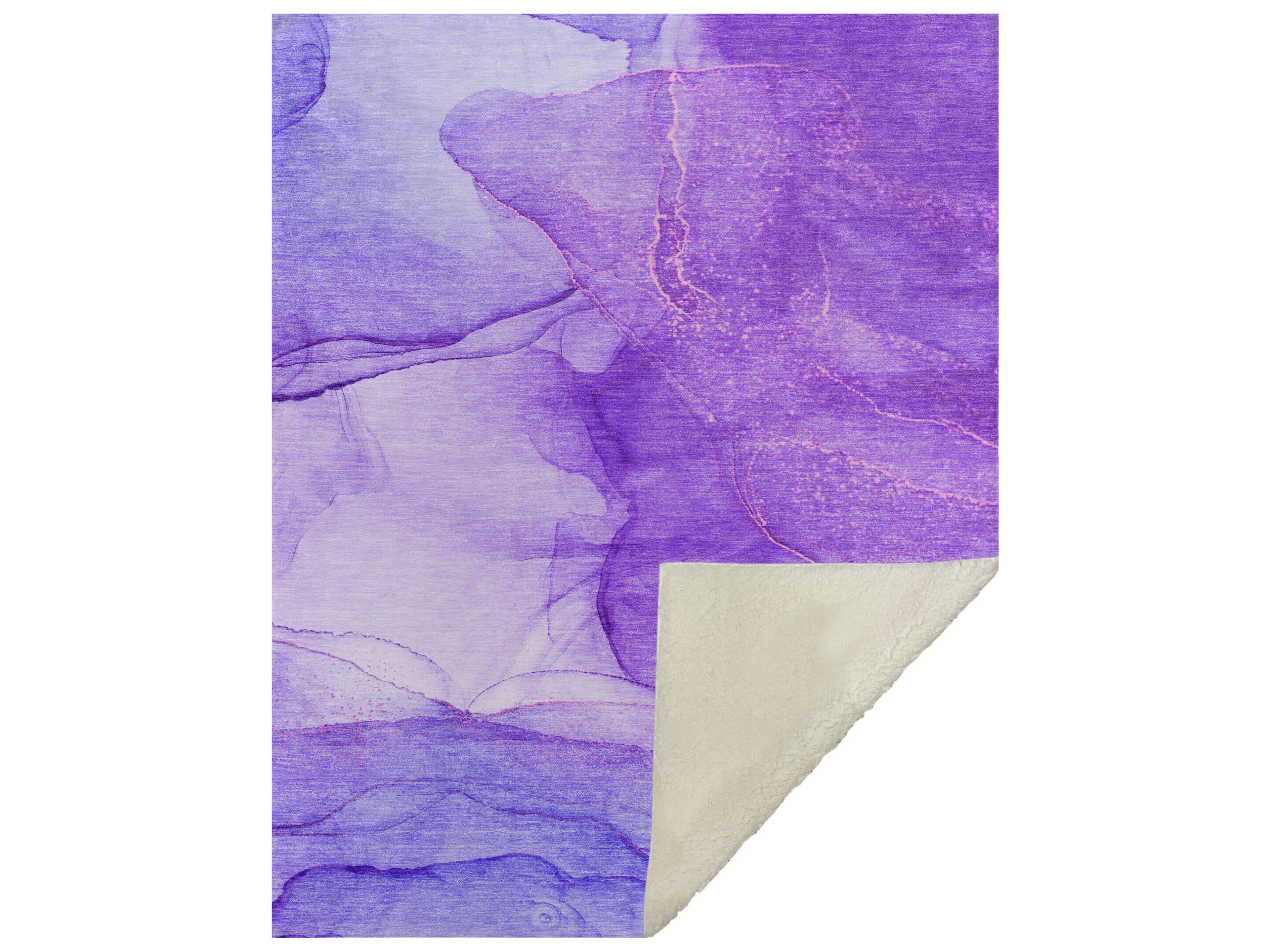 Sherpa Purple Polyester Throw