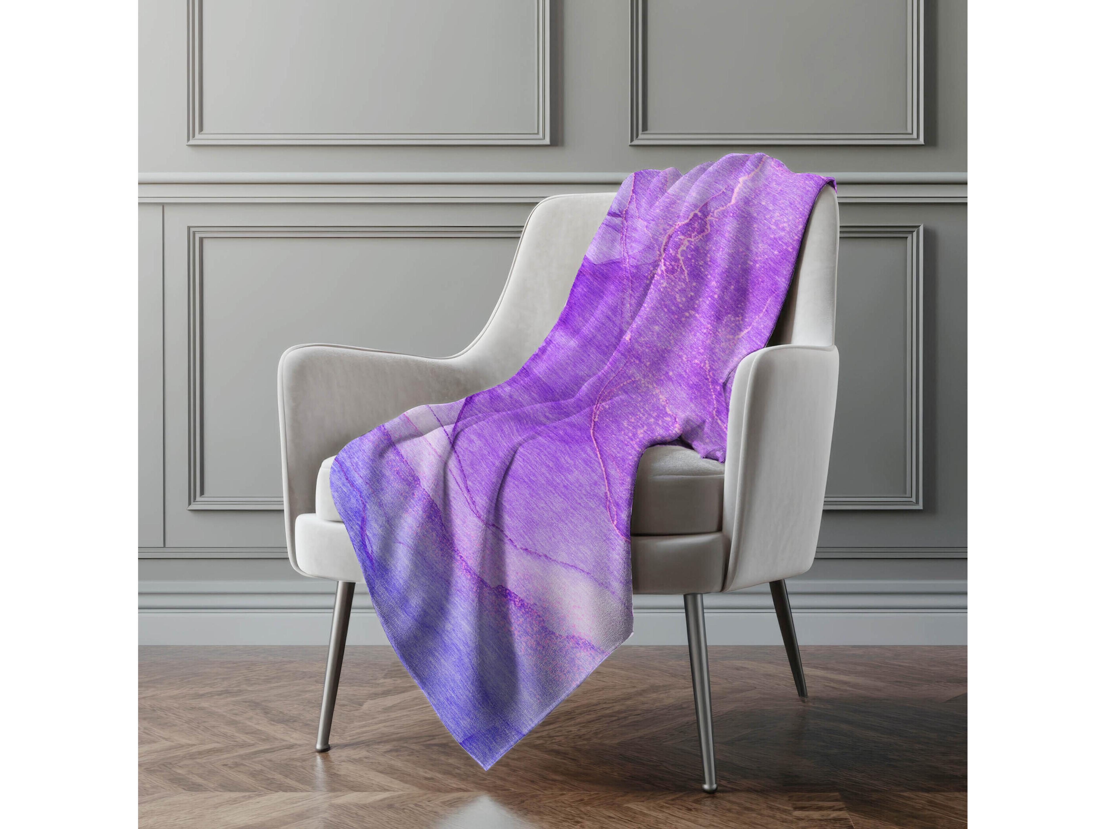Dalyn Sherpa Purple Polyester Throw