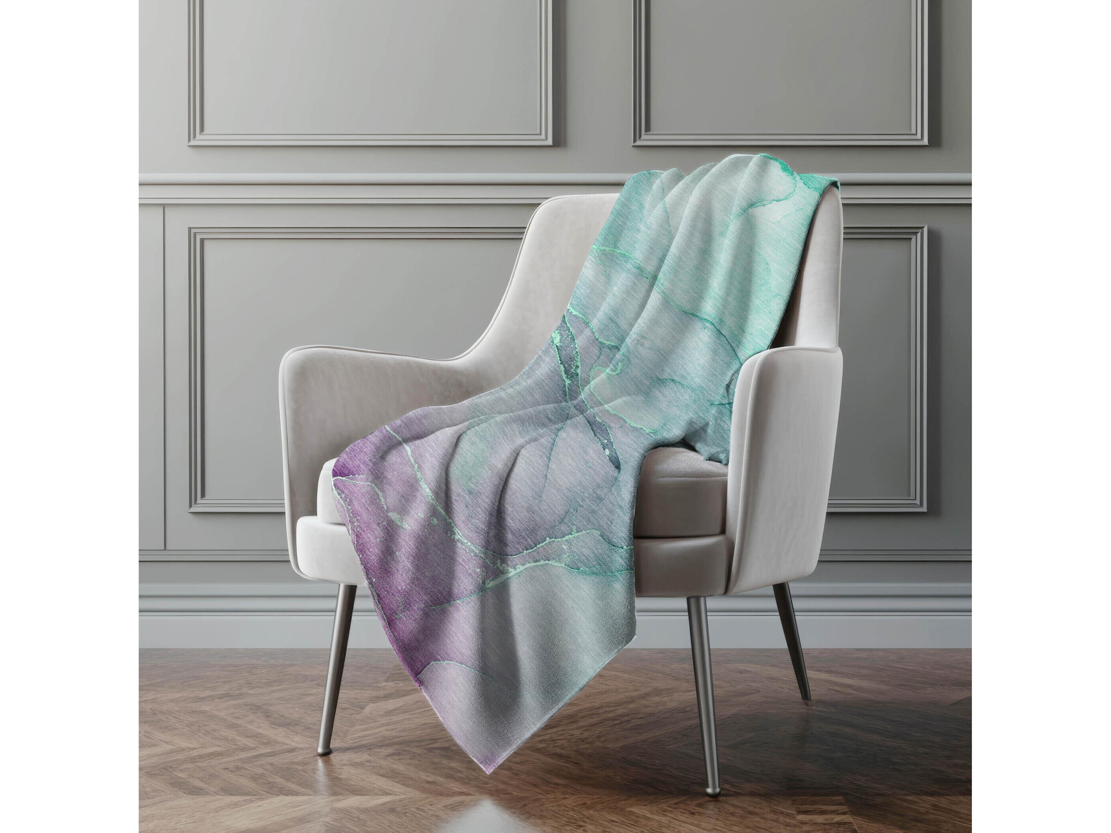 Dalyn Sherpa Green Polyester Throw