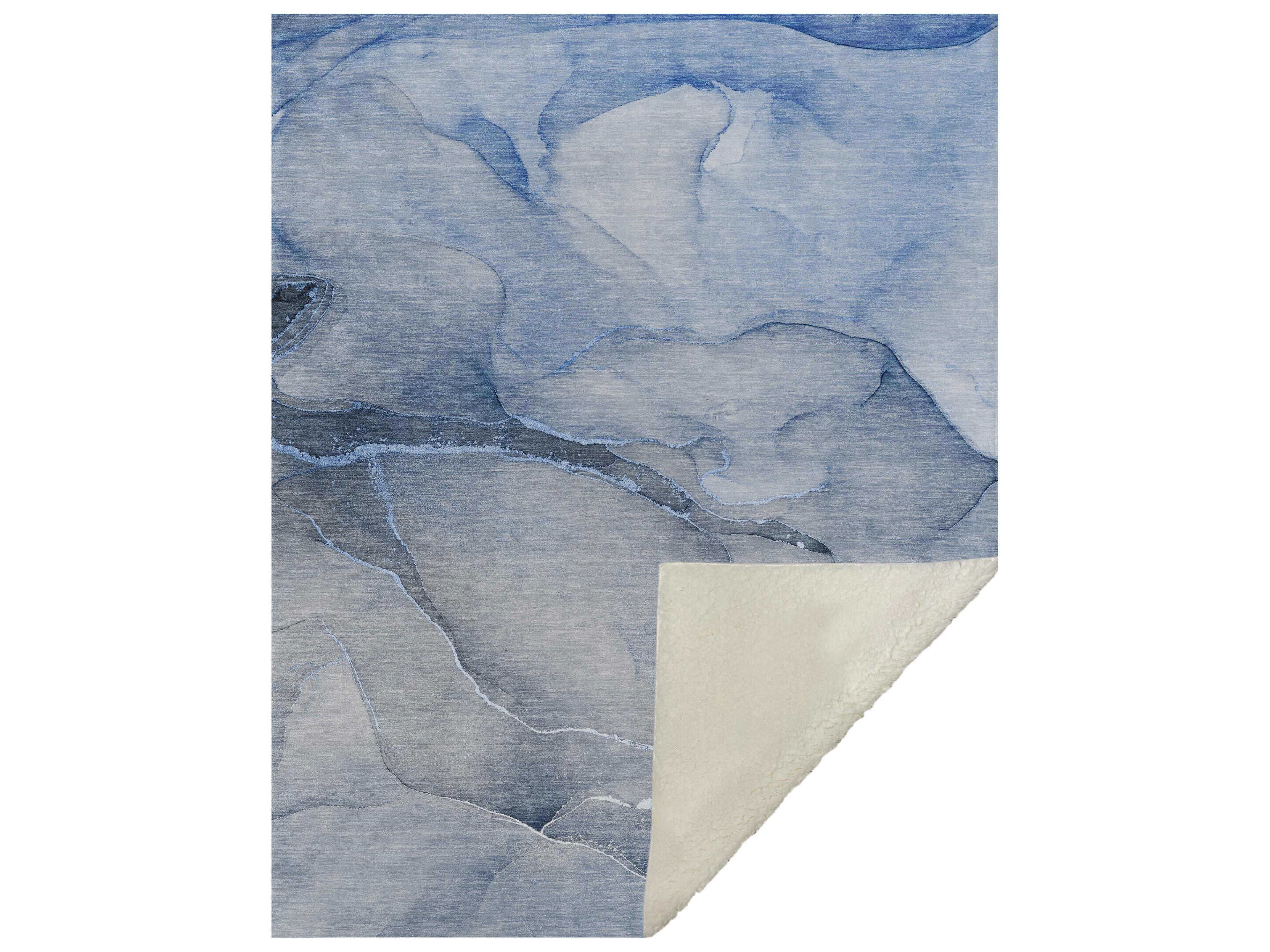 Sherpa Blue Polyester Throw