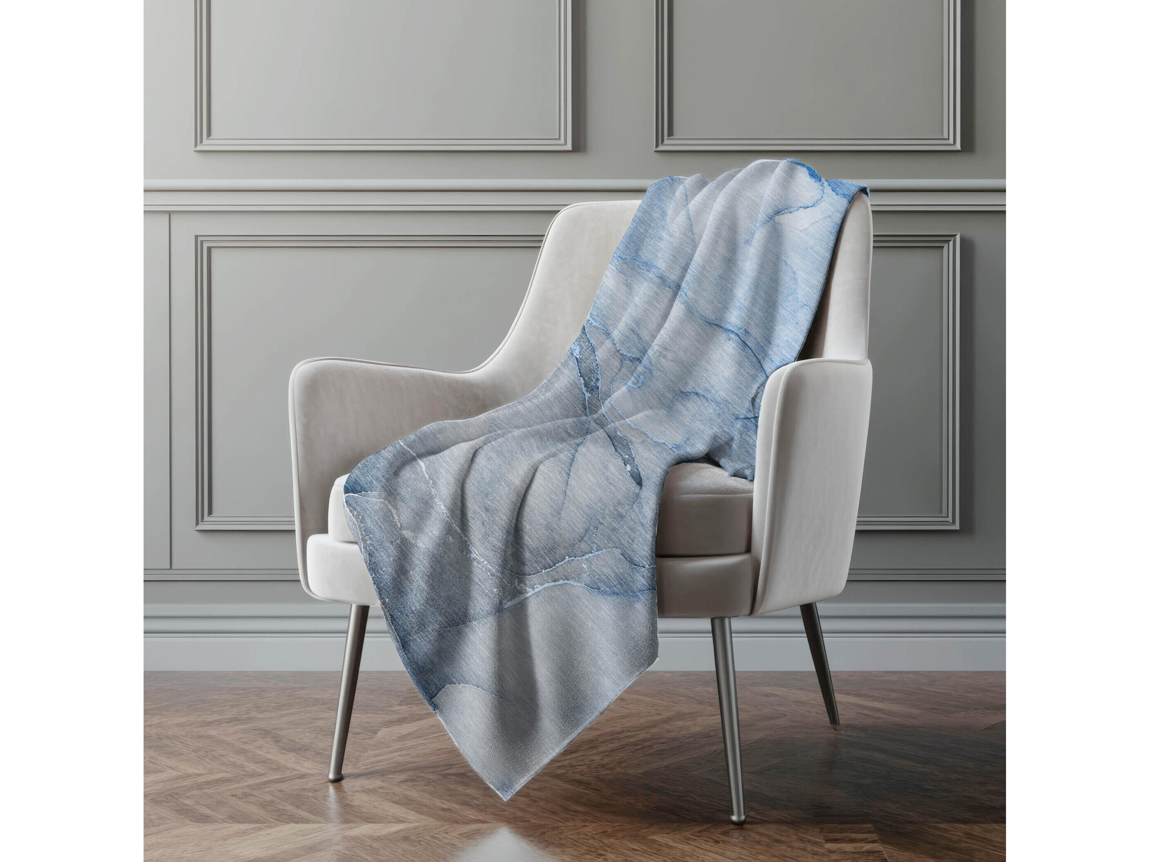 Dalyn Sherpa Blue Polyester Throw