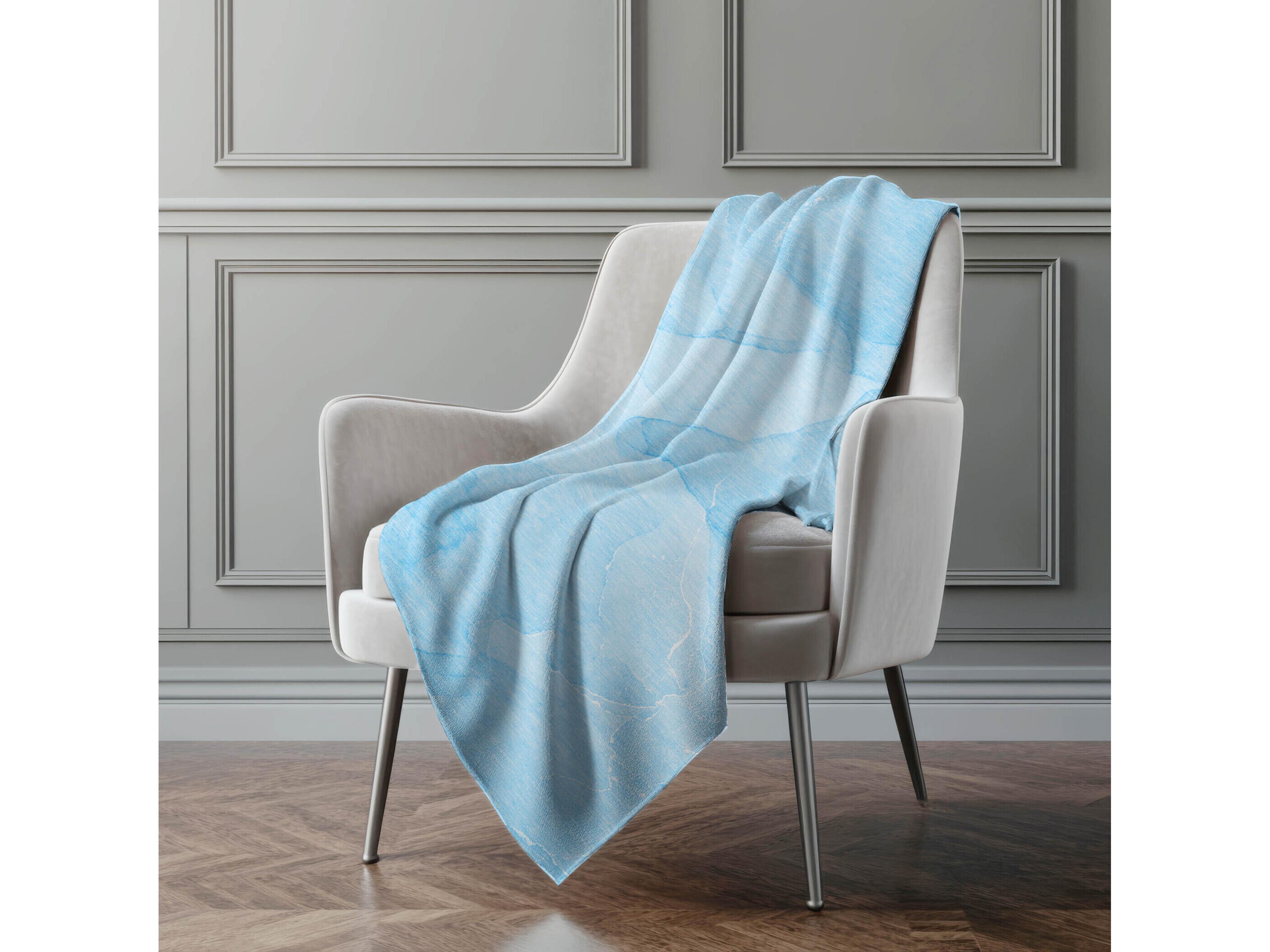 Dalyn Sherpa Blue Polyester Throw