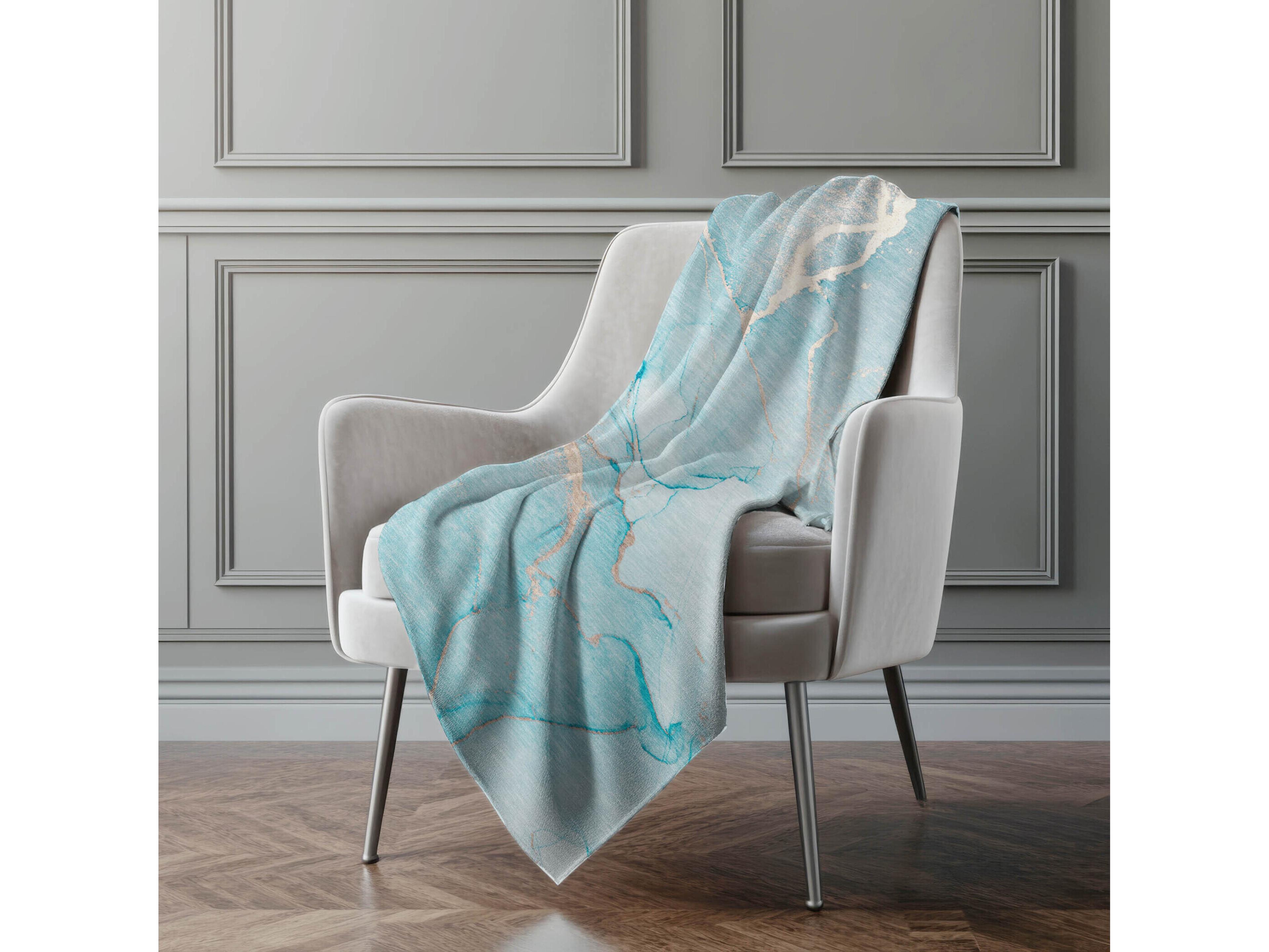 Dalyn Sherpa Teal Polyester Throw