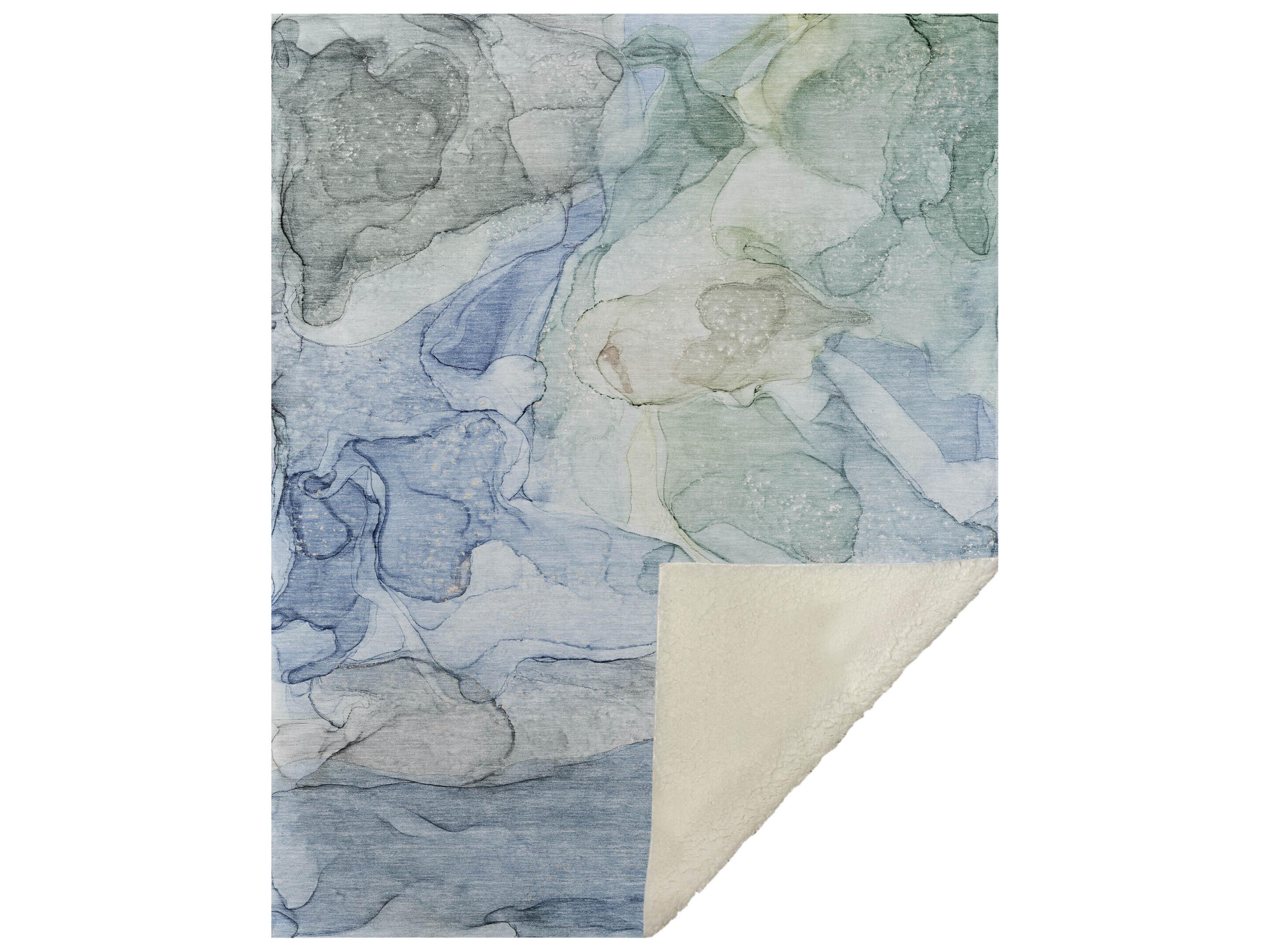 Sherpa Blue Polyester Throw