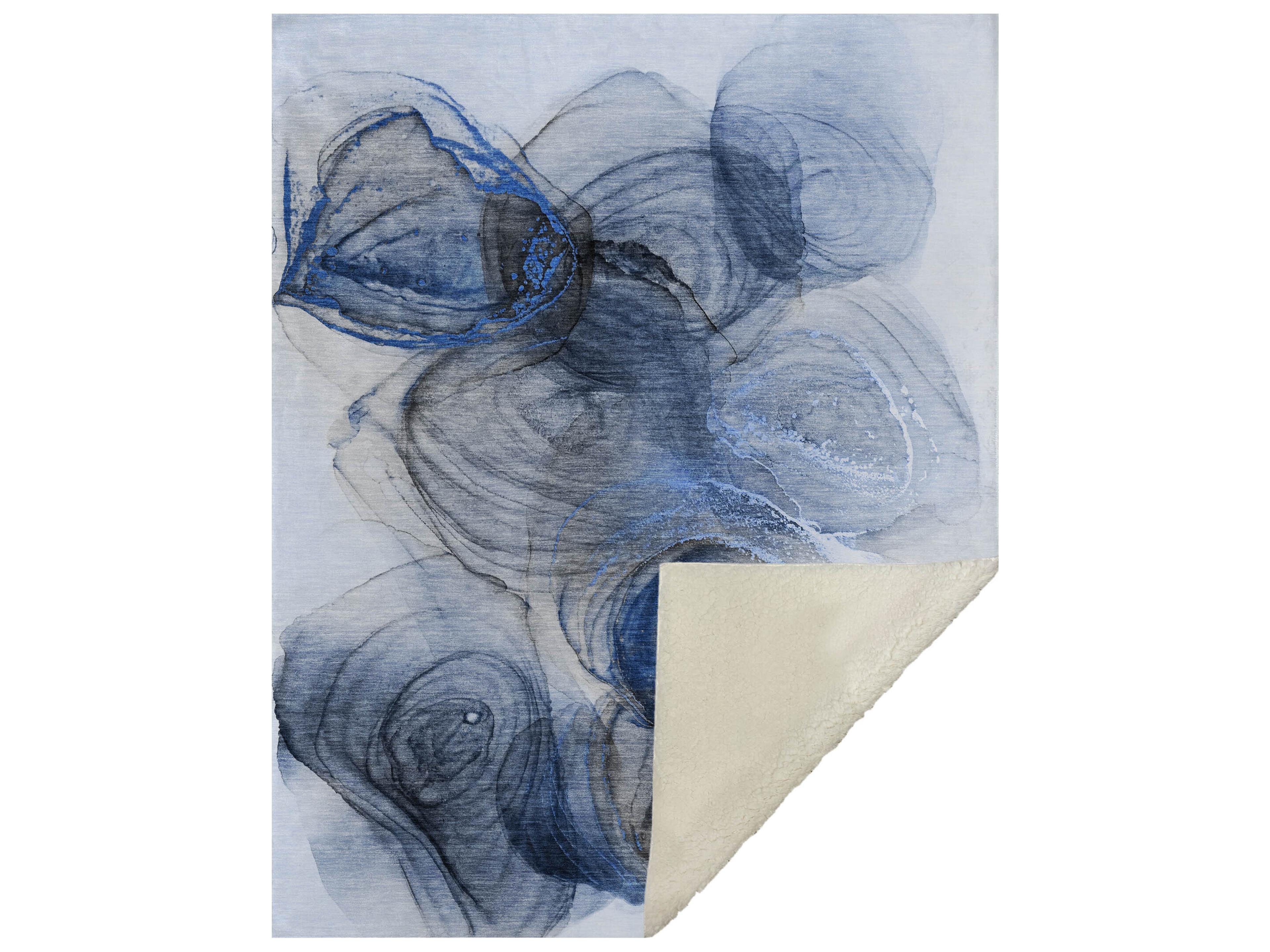 Sherpa Blue Polyester Throw