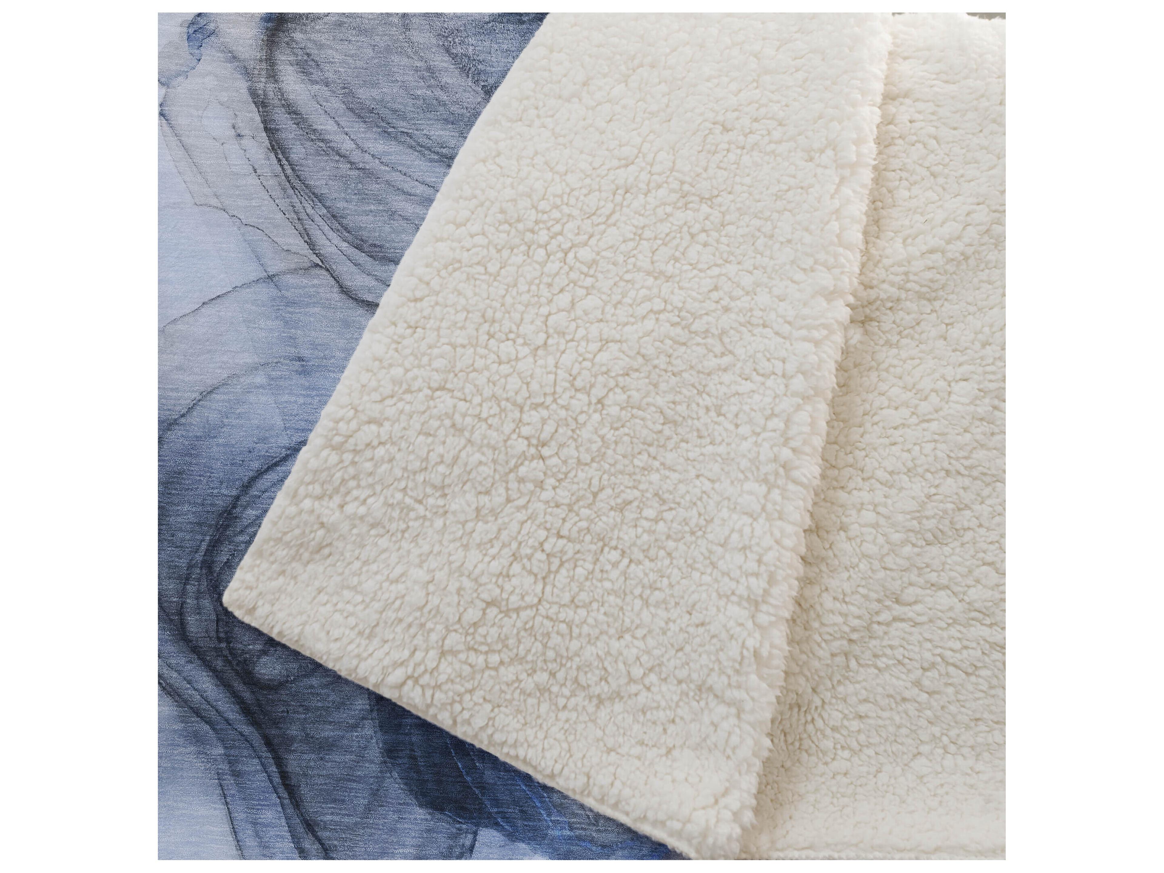 Dalyn Sherpa Blue Polyester Throw