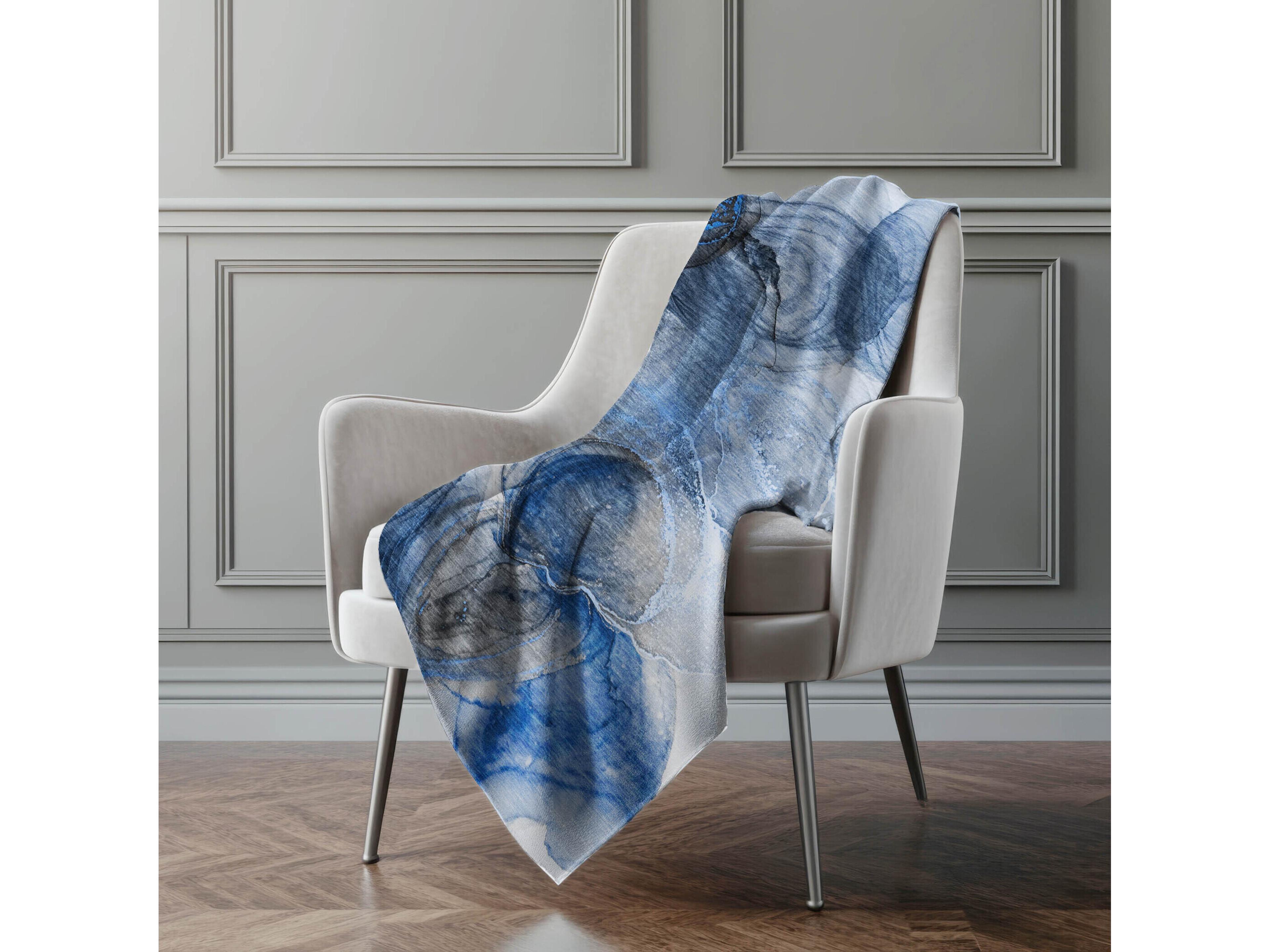 Dalyn Sherpa Blue Polyester Throw
