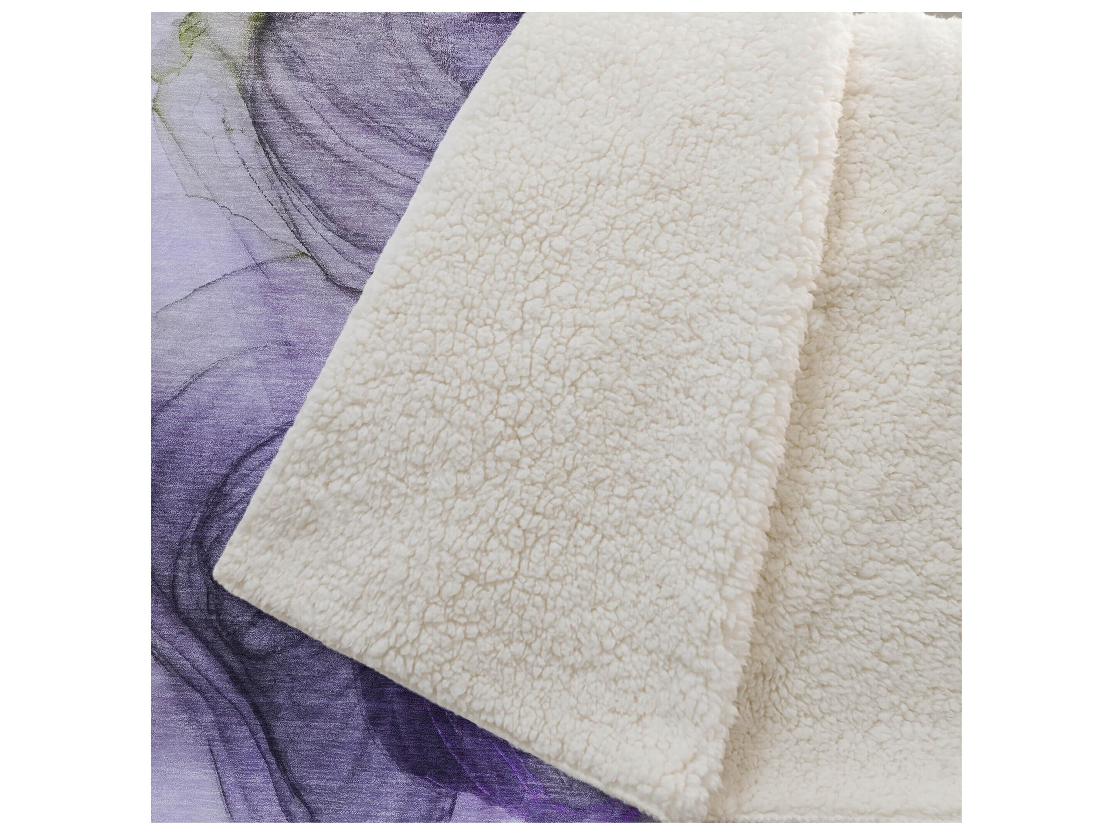 Dalyn Sherpa Purple Polyester Throw