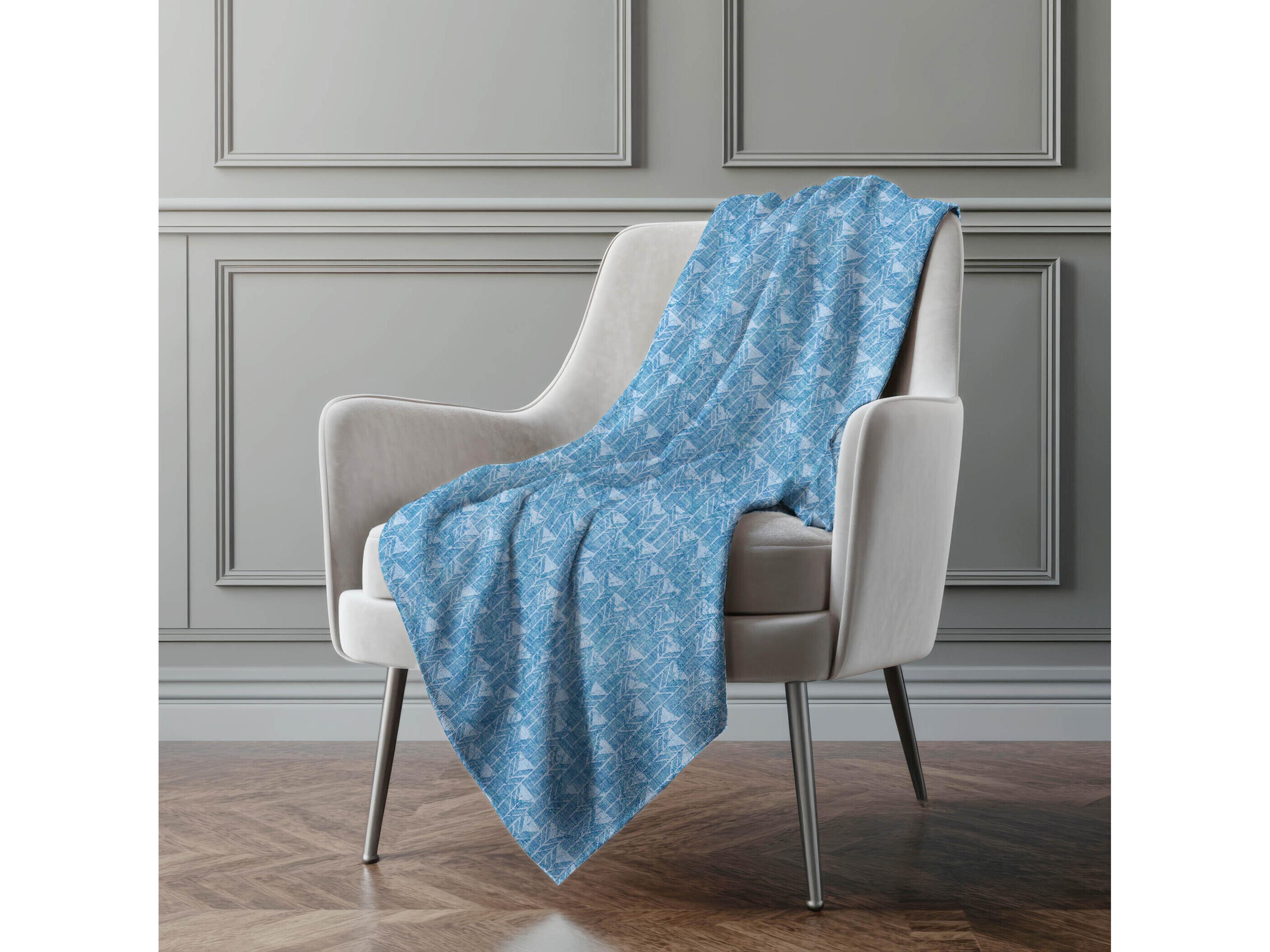 Dalyn Sherpa Blue Polyester Throw