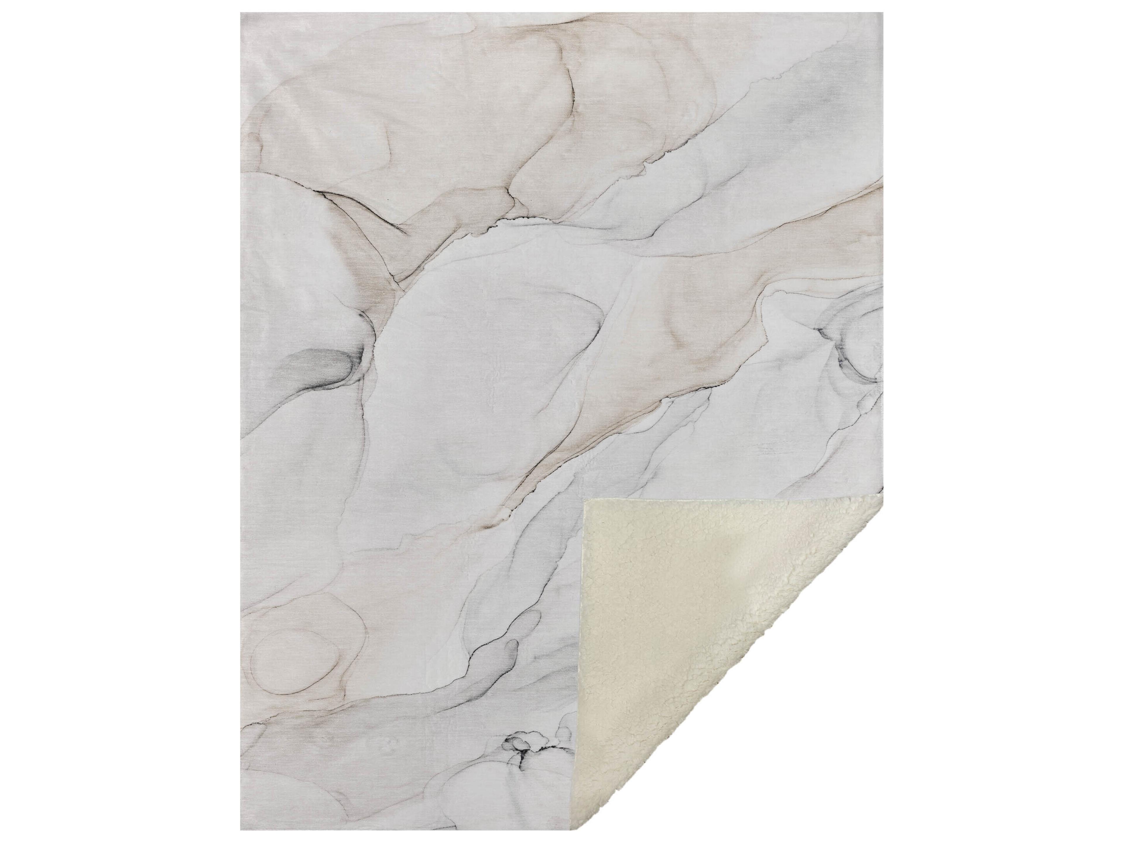 Dalyn Sherpa Ivory Polyester Throw