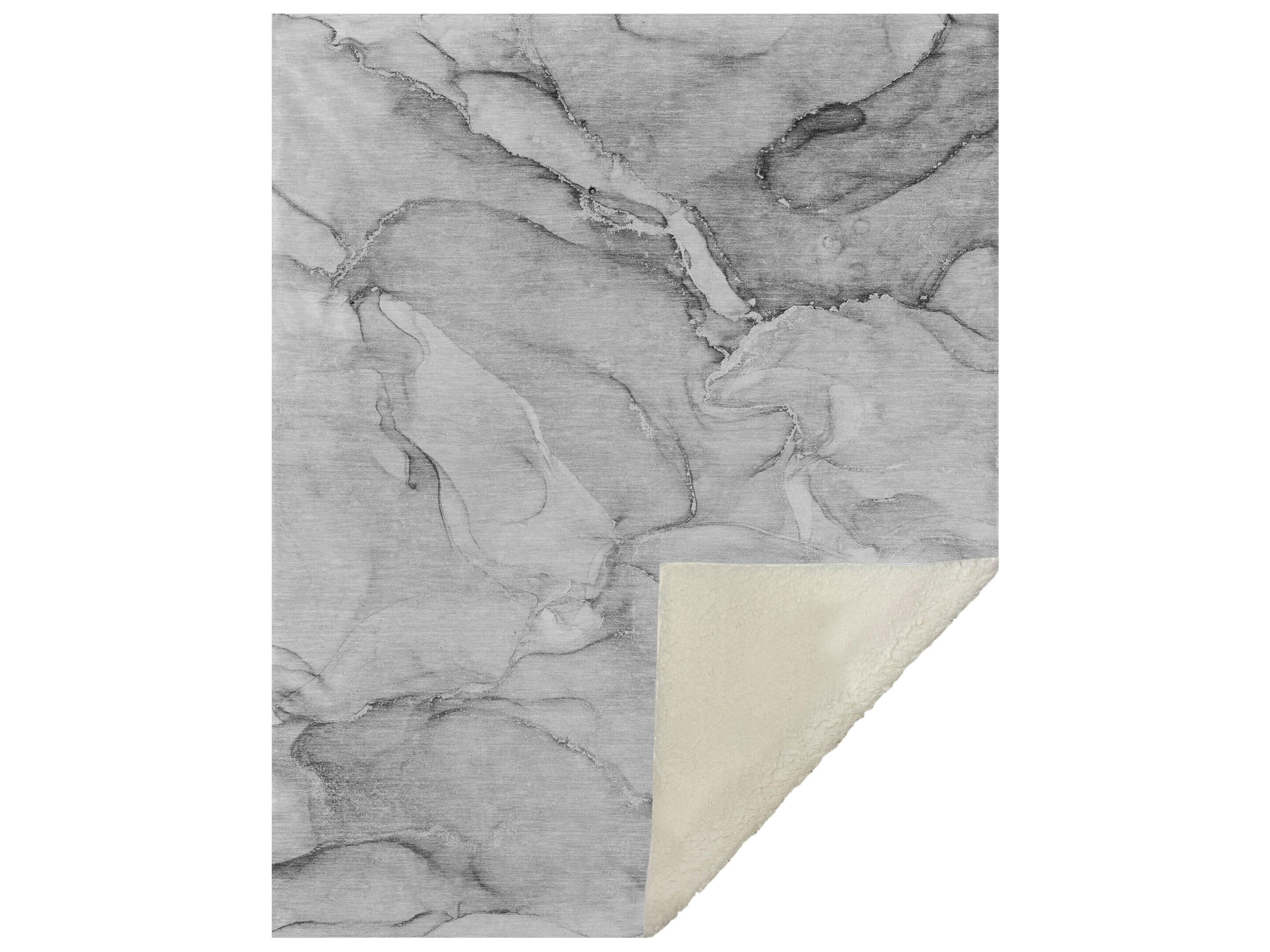 Sherpa Gray Polyester Throw