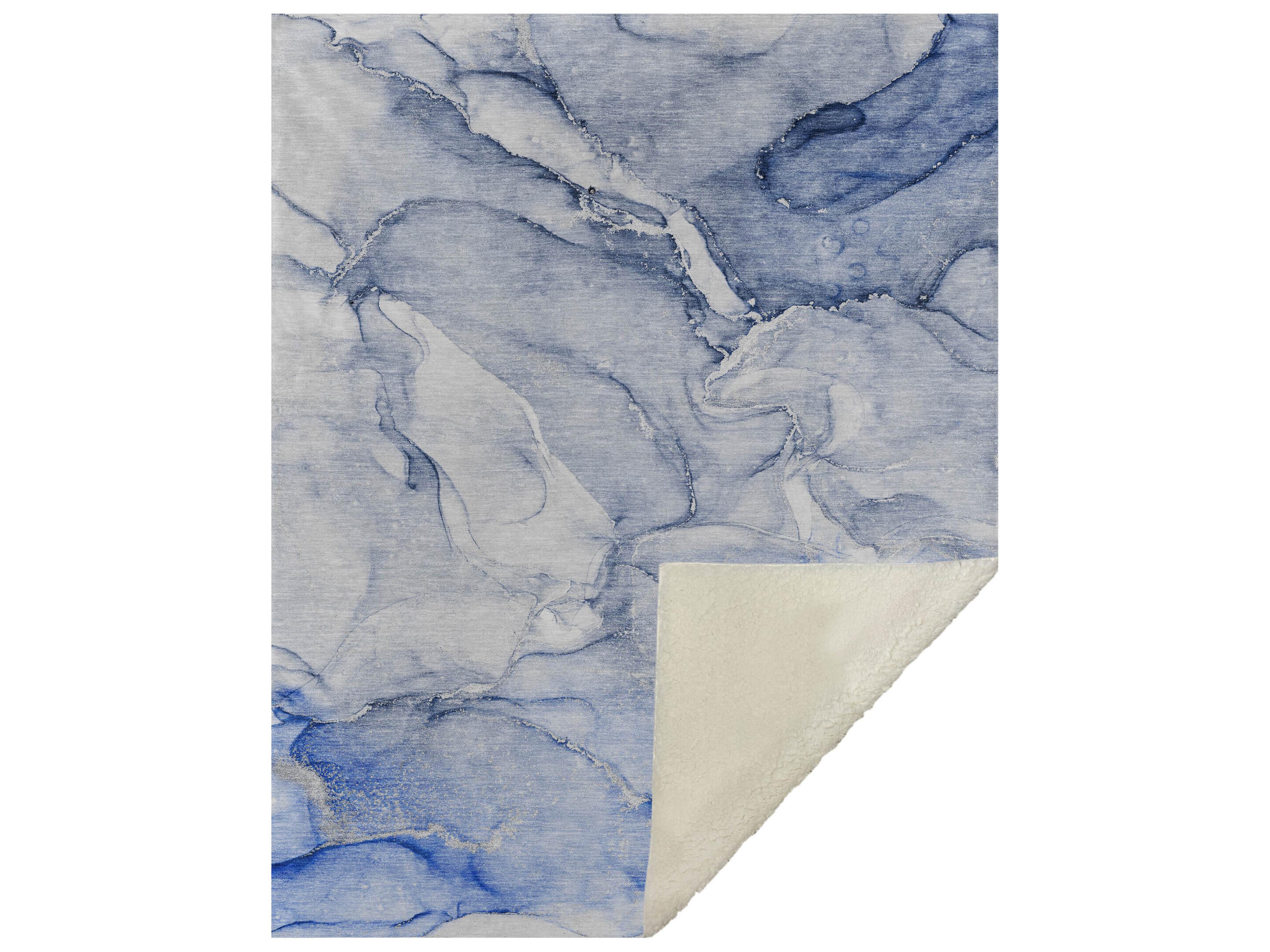 Sherpa Blue Polyester Throw