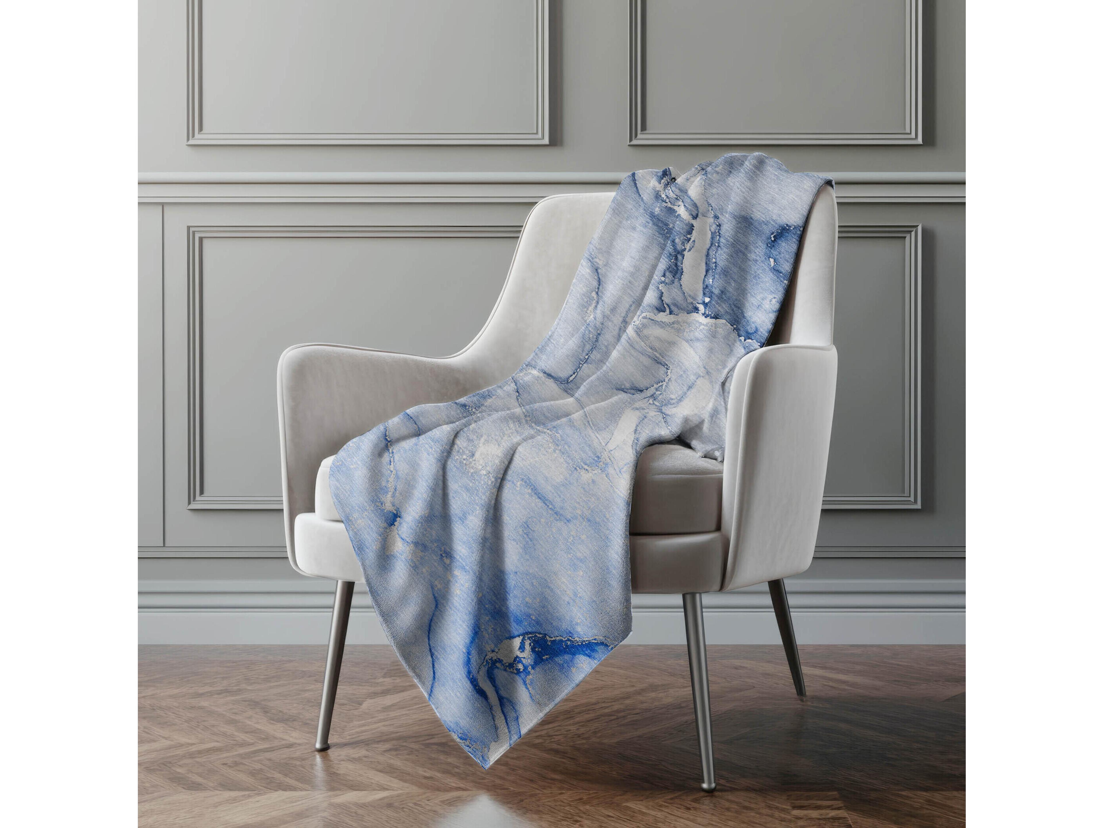 Dalyn Sherpa Blue Polyester Throw