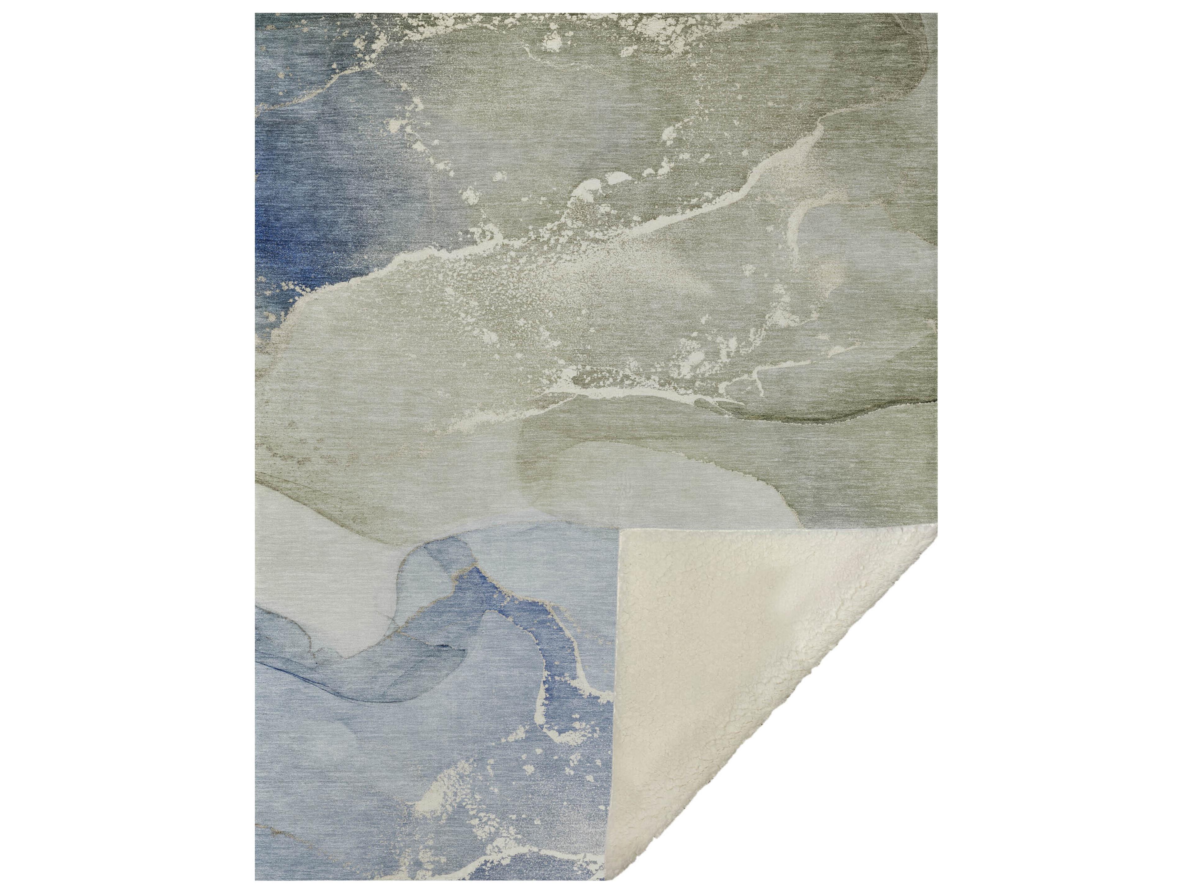 Sherpa Blue Polyester Throw