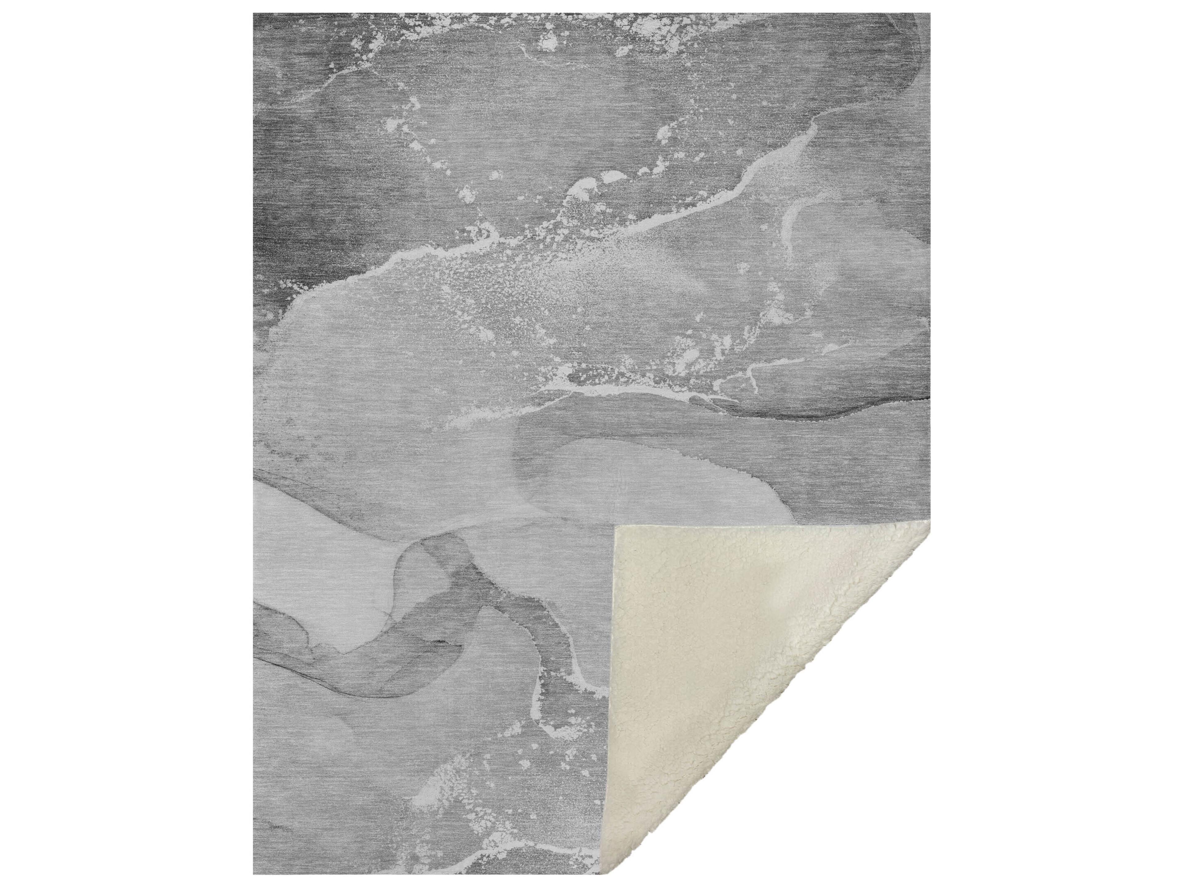 Dalyn Sherpa Gray Polyester Throw