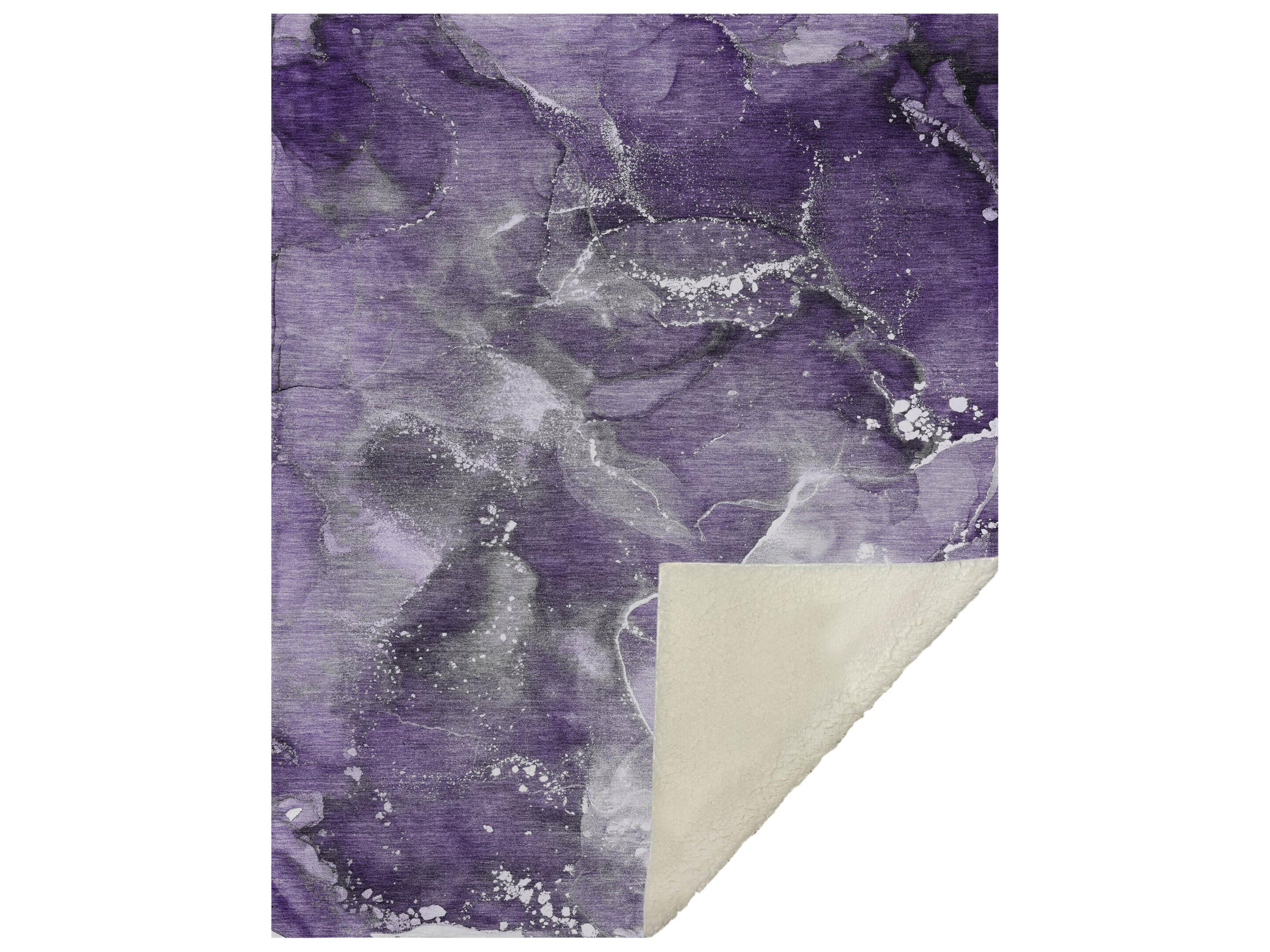 Sherpa Purple Polyester Throw