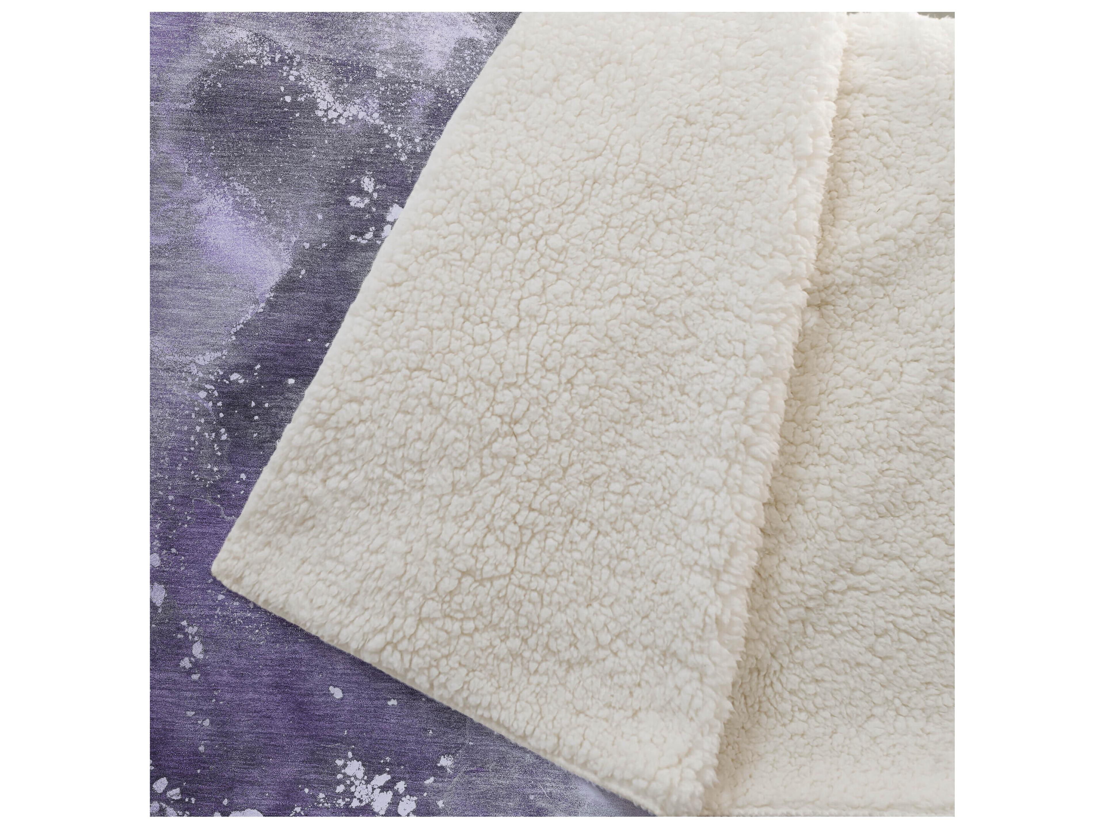 Dalyn Sherpa Purple Polyester Throw
