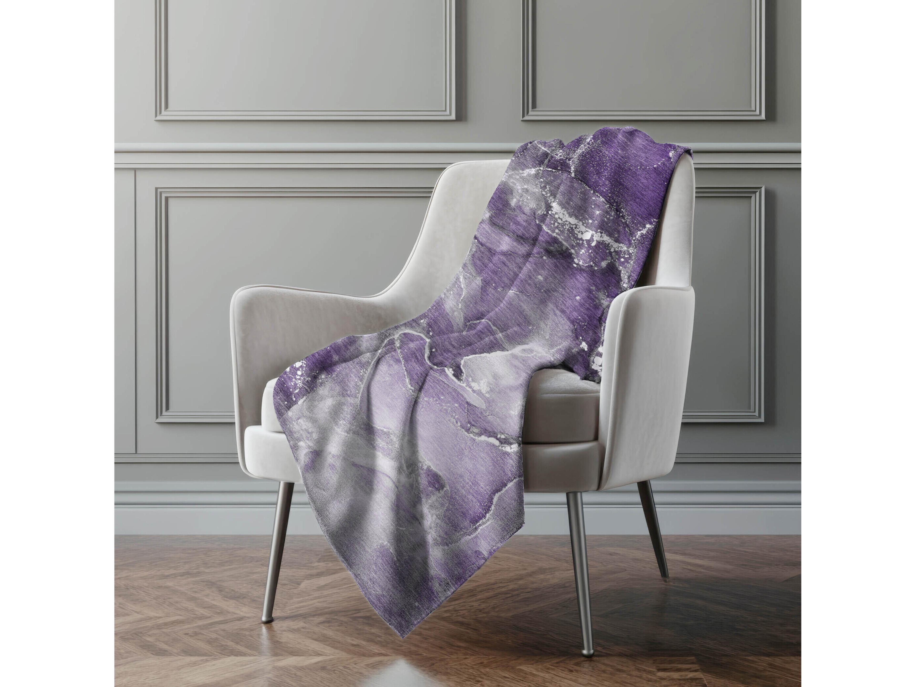 Dalyn Sherpa Purple Polyester Throw