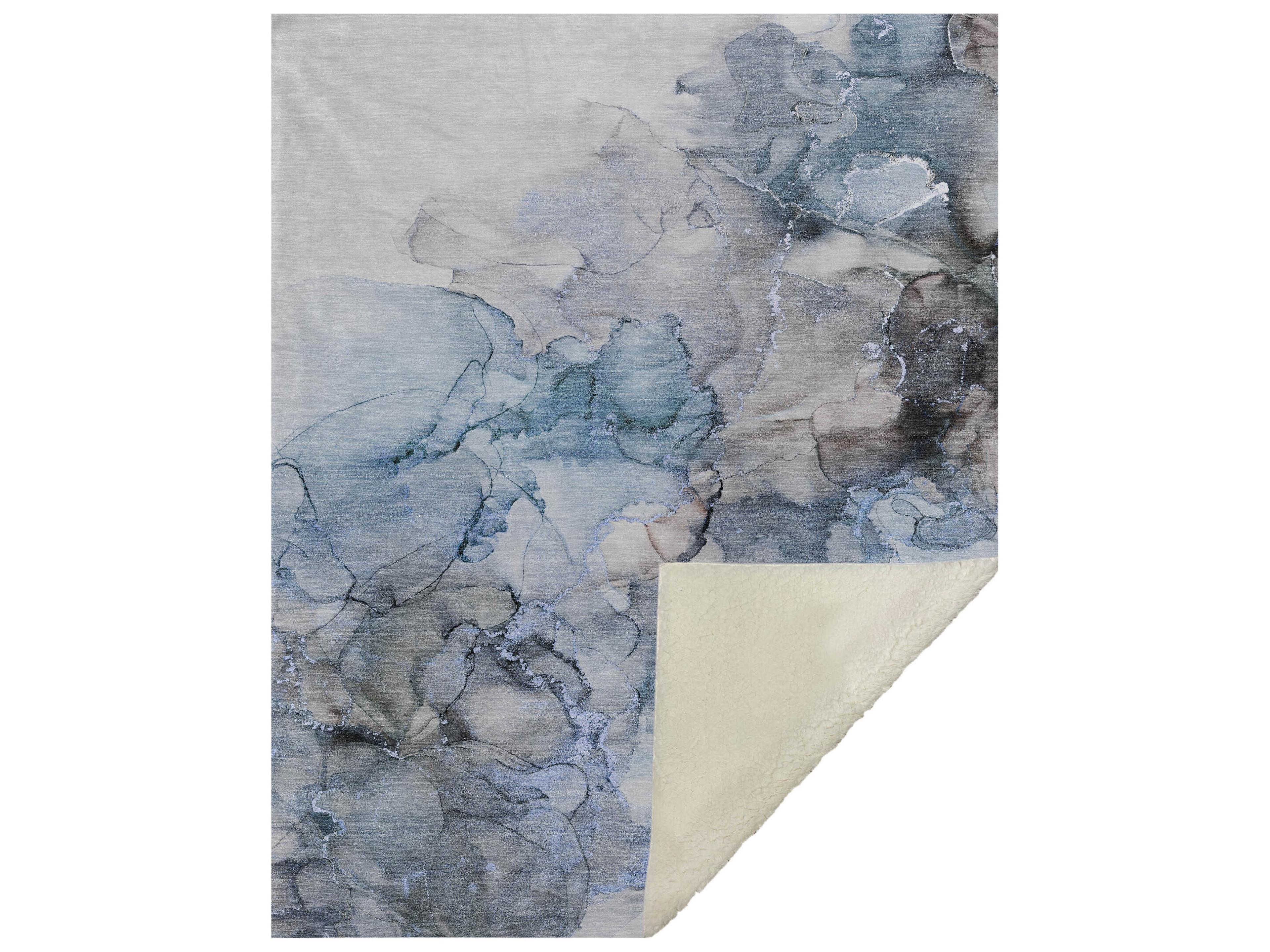 Sherpa Blue Polyester Throw