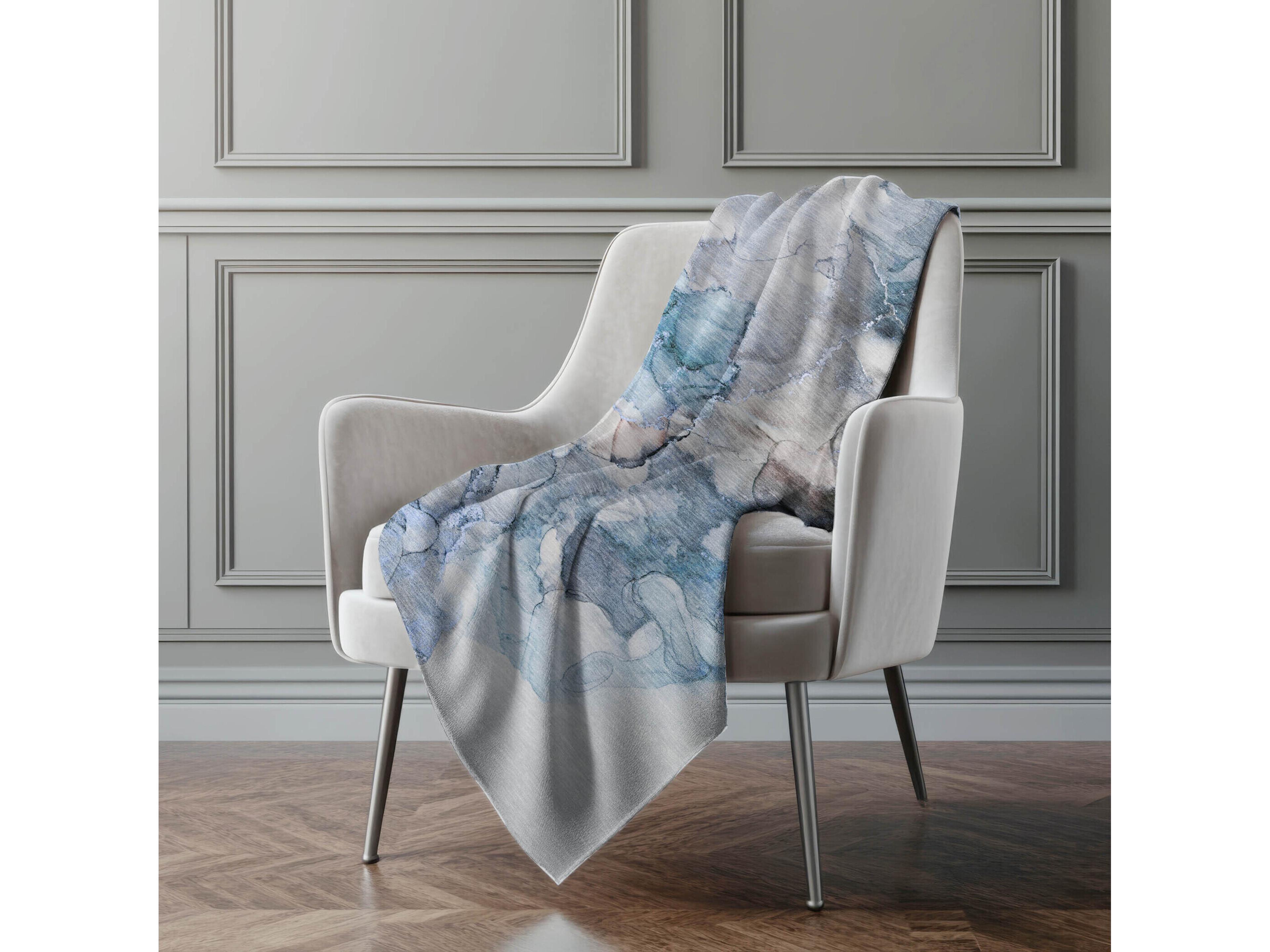 Dalyn Sherpa Blue Polyester Throw