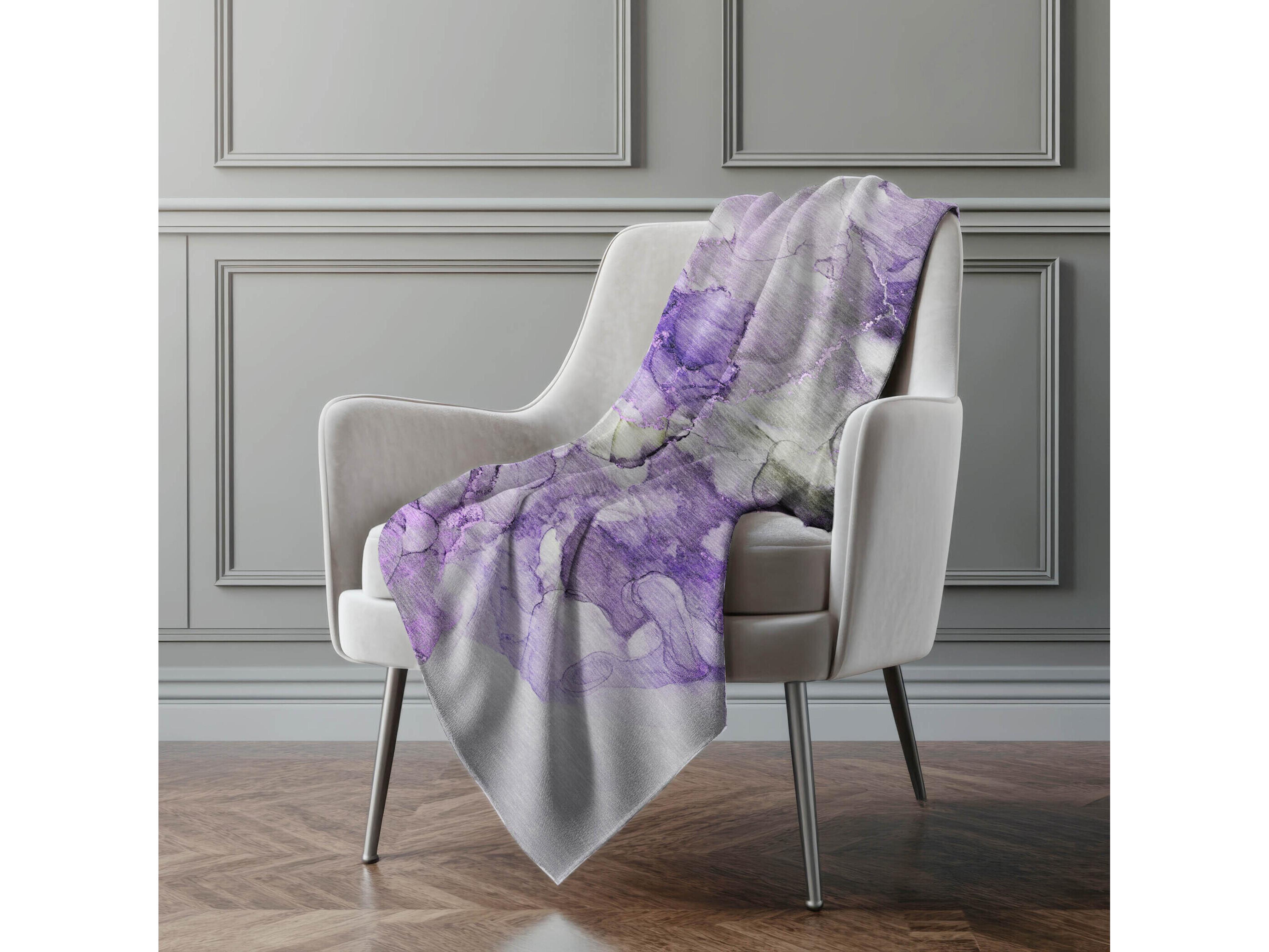 Dalyn Sherpa Purple Polyester Throw