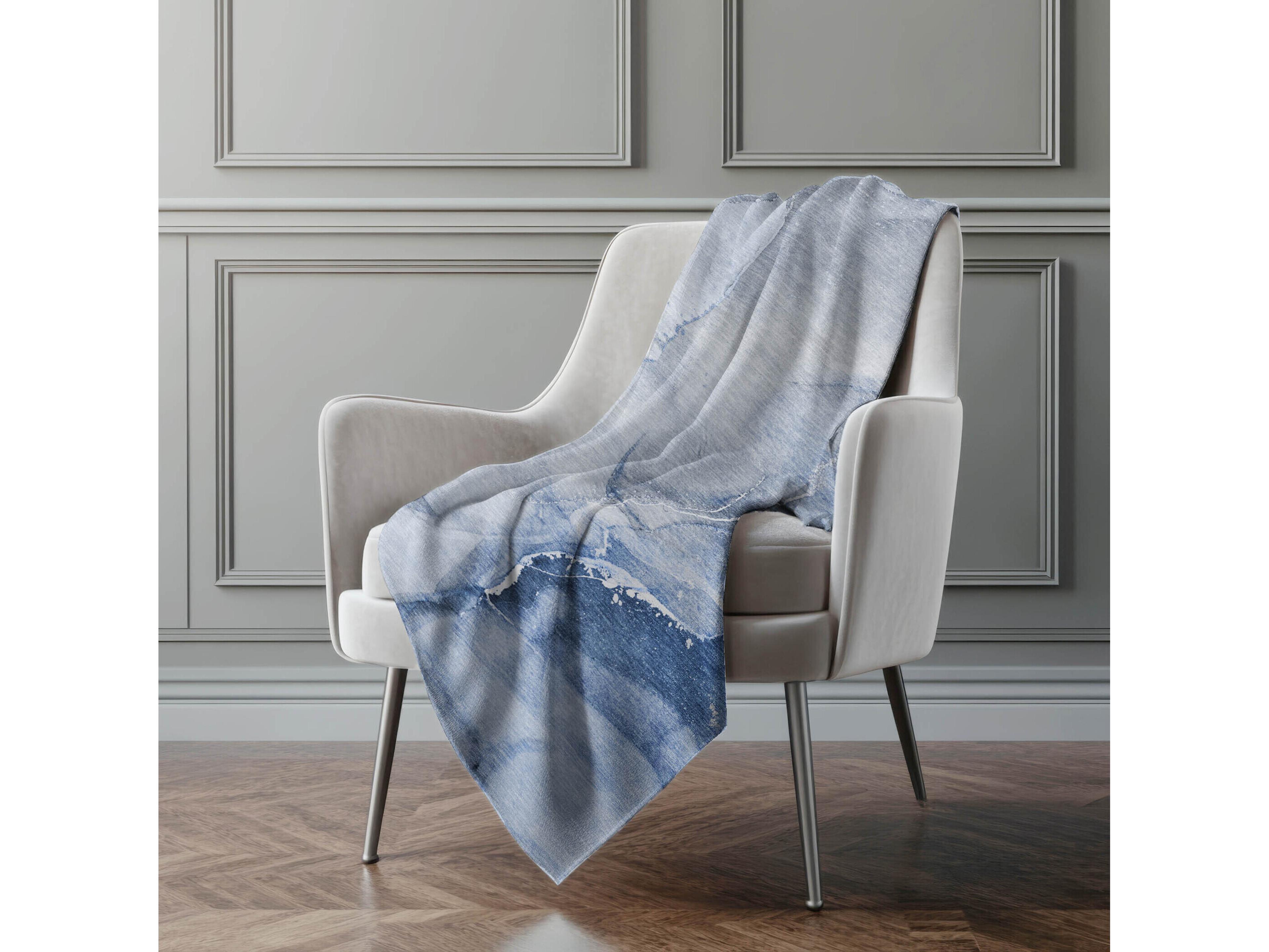 Dalyn Sherpa Blue Polyester Throw