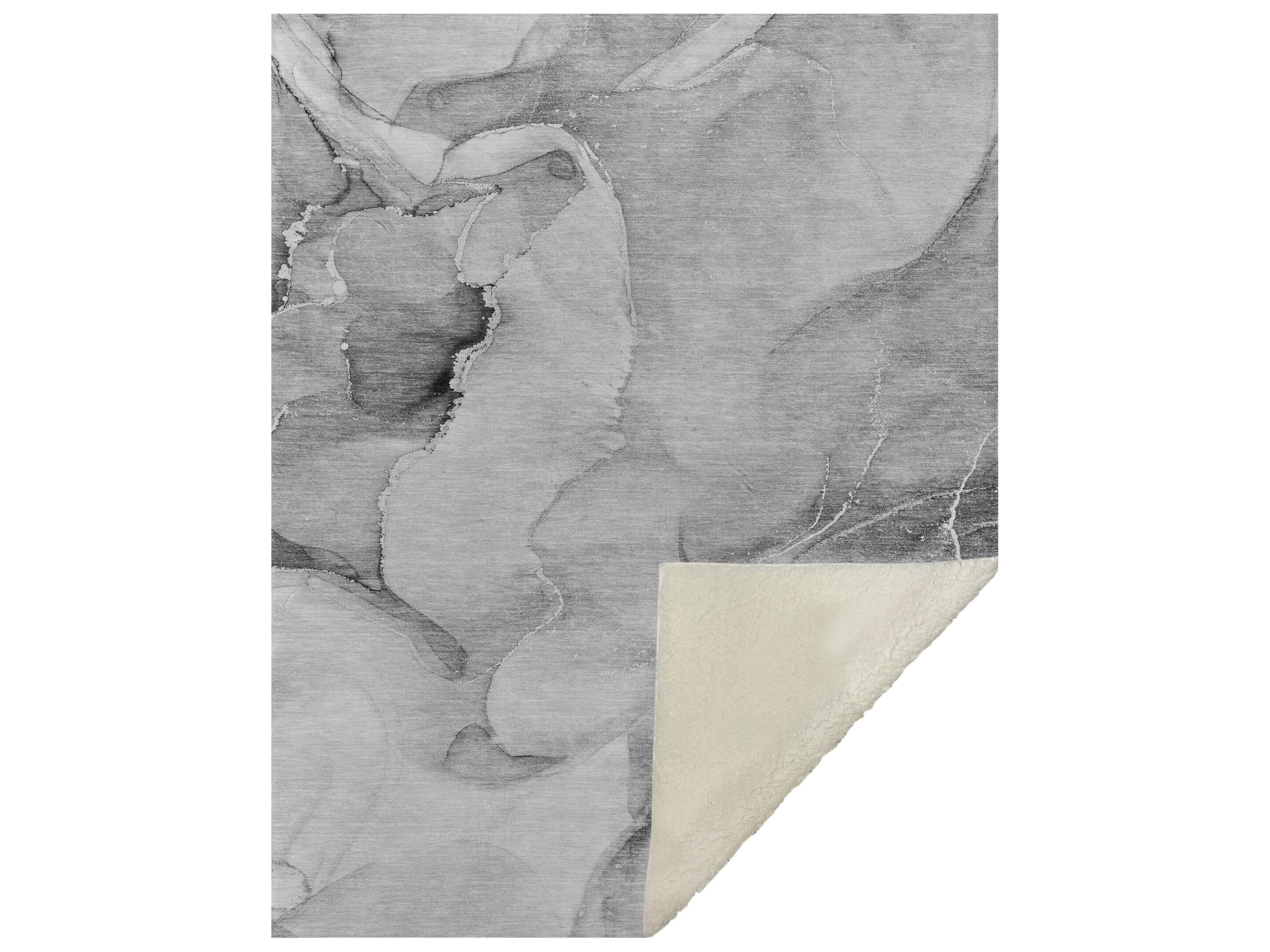 Sherpa Gray Polyester Throw