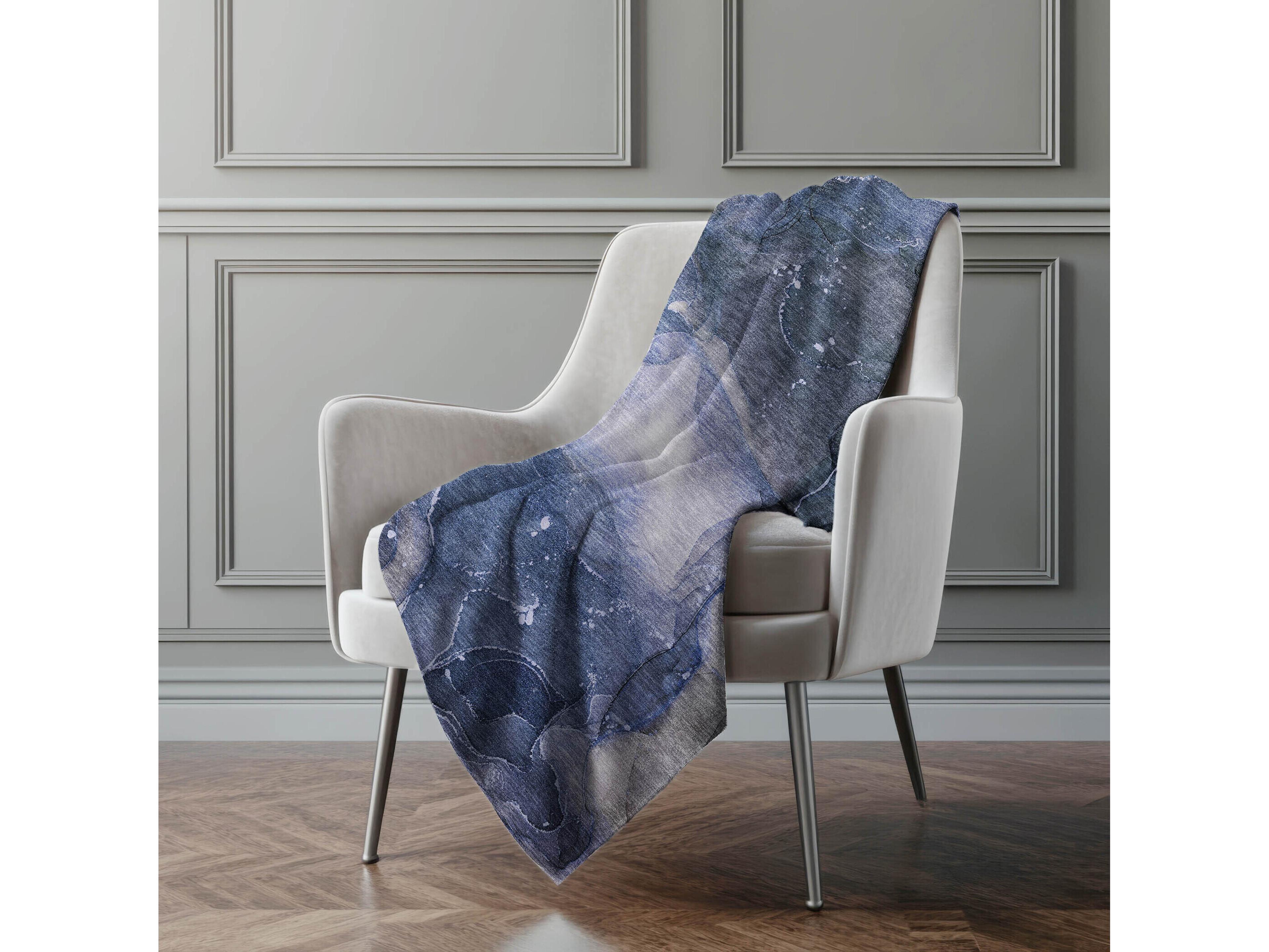 Dalyn Sherpa Blue Polyester Throw