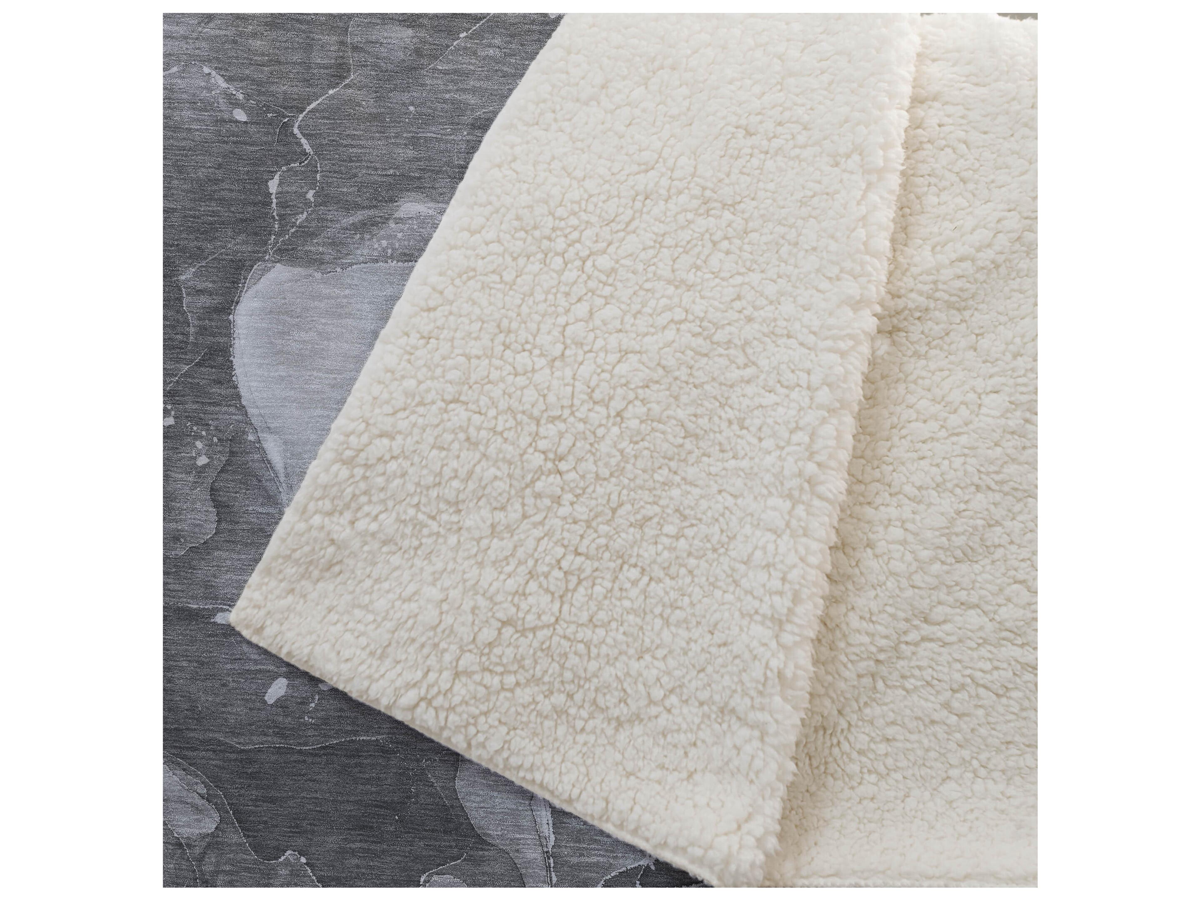 Dalyn Sherpa Gray Polyester Throw